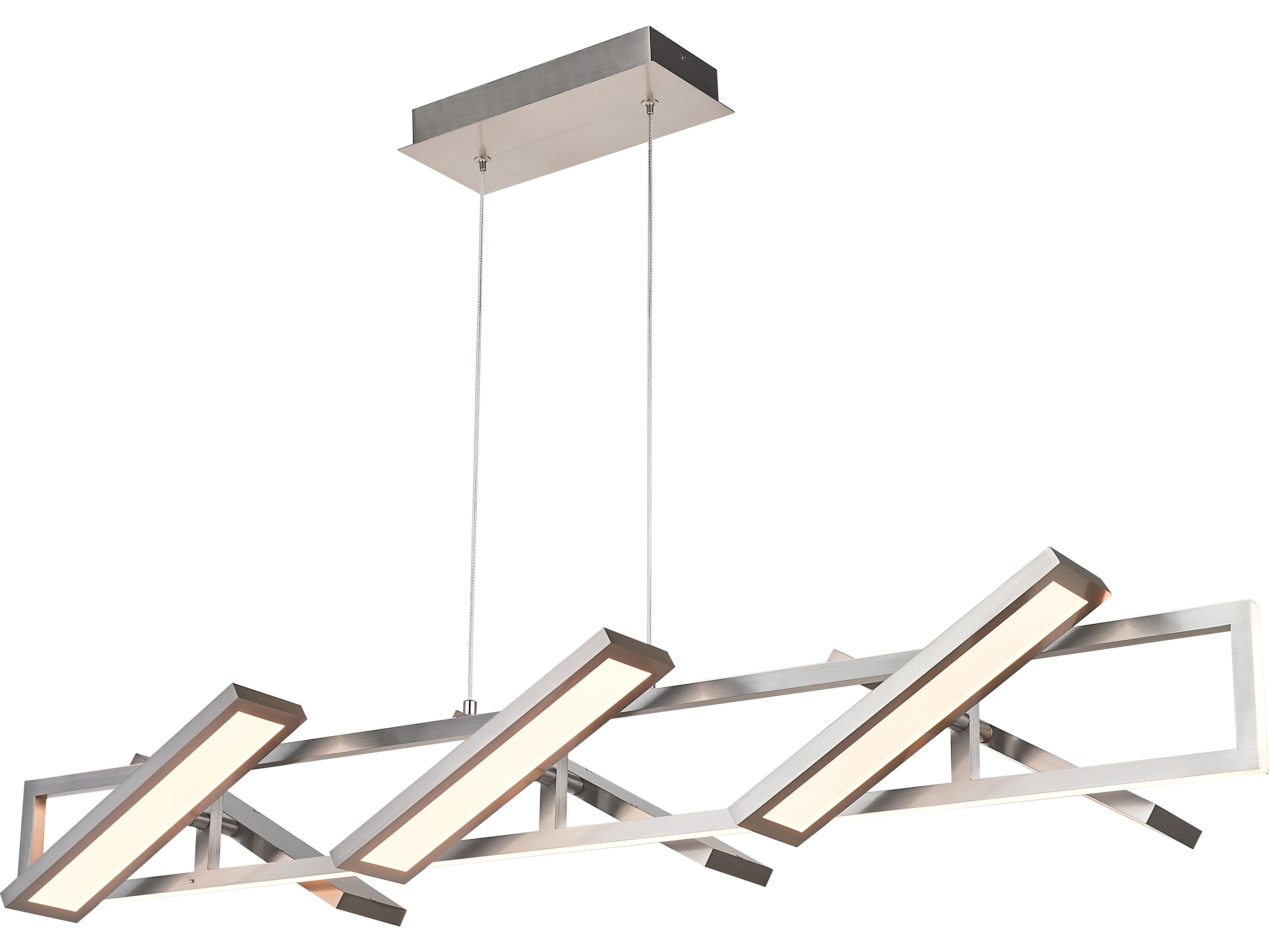Abra Helix 6-Light Brushed Nickel Geometric Linear Island Pendant