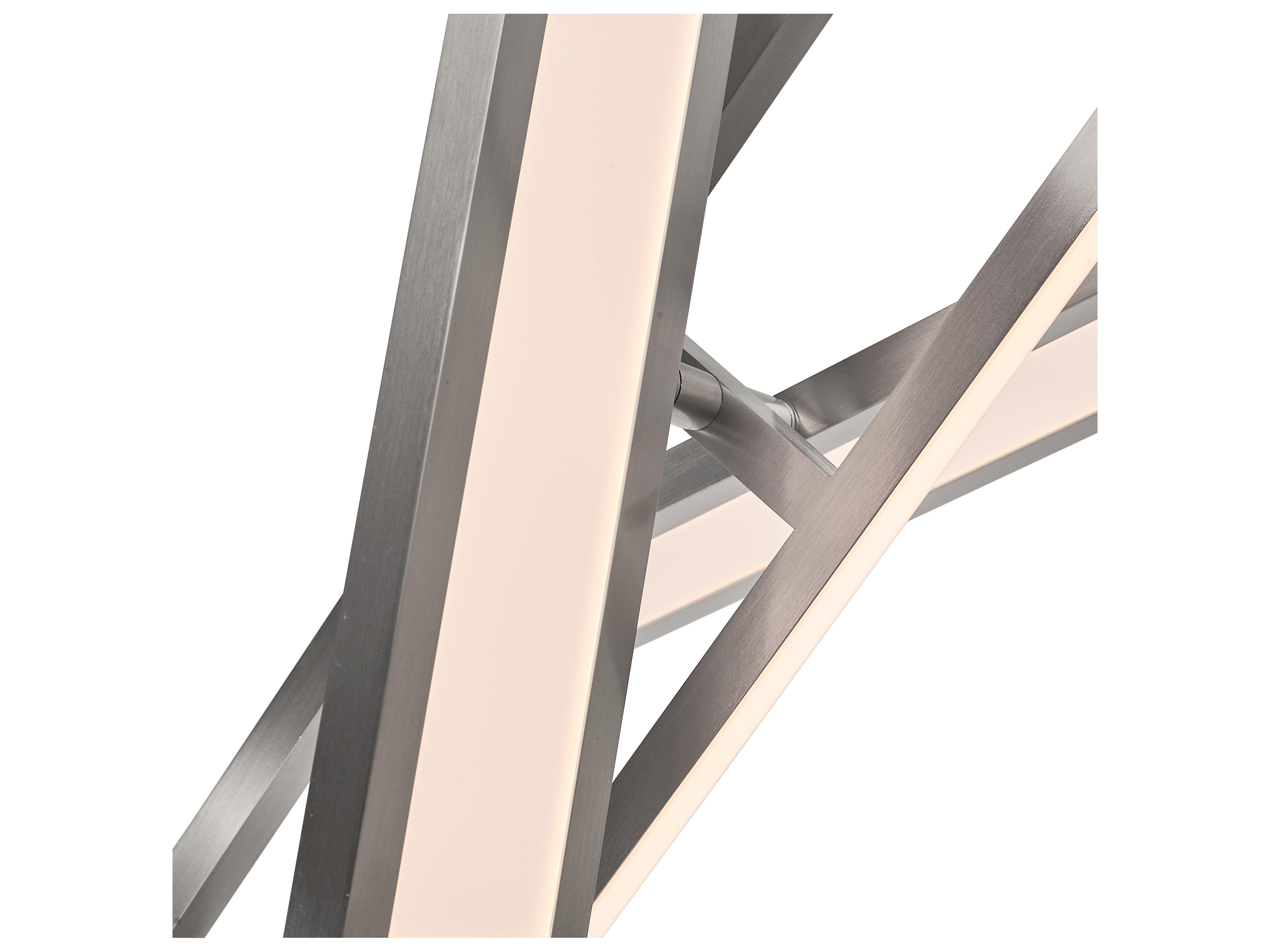 Abra Helix 6-Light Brushed Nickel Geometric Linear Island Pendant