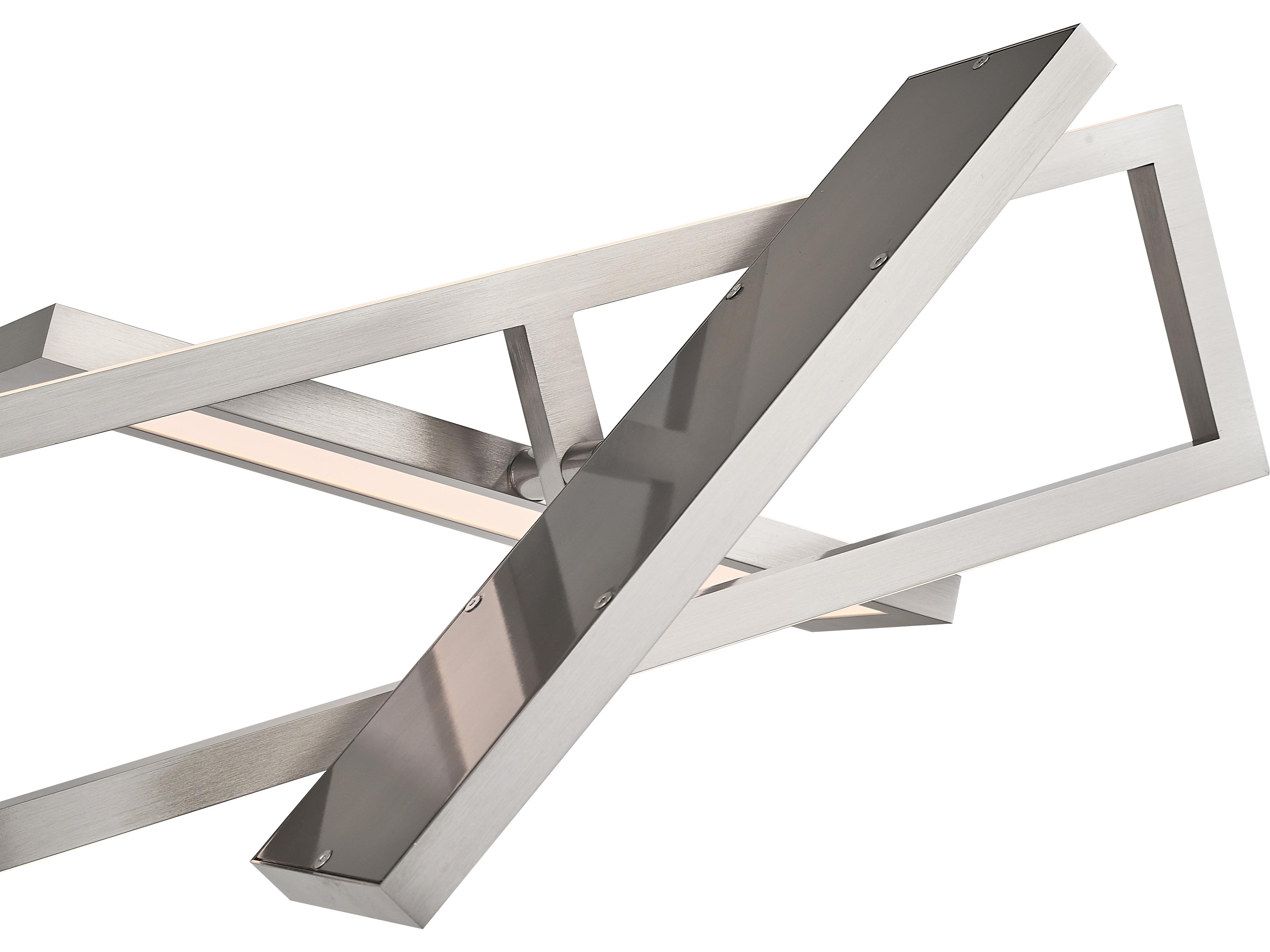 Abra Helix 6-Light Brushed Nickel Geometric Linear Island Pendant