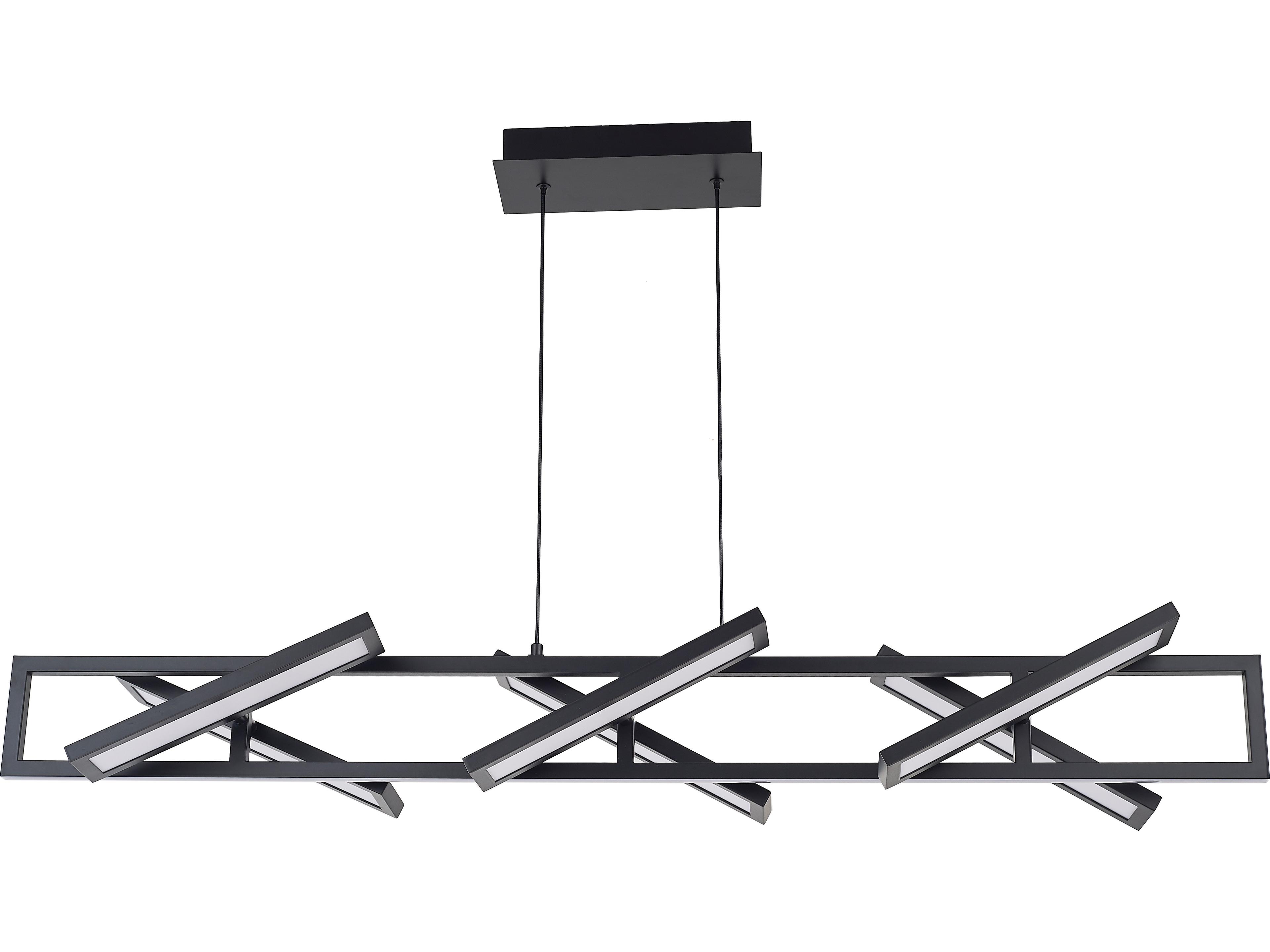 Abra Helix 6-Light Matte Black Geometric Linear Island Pendant