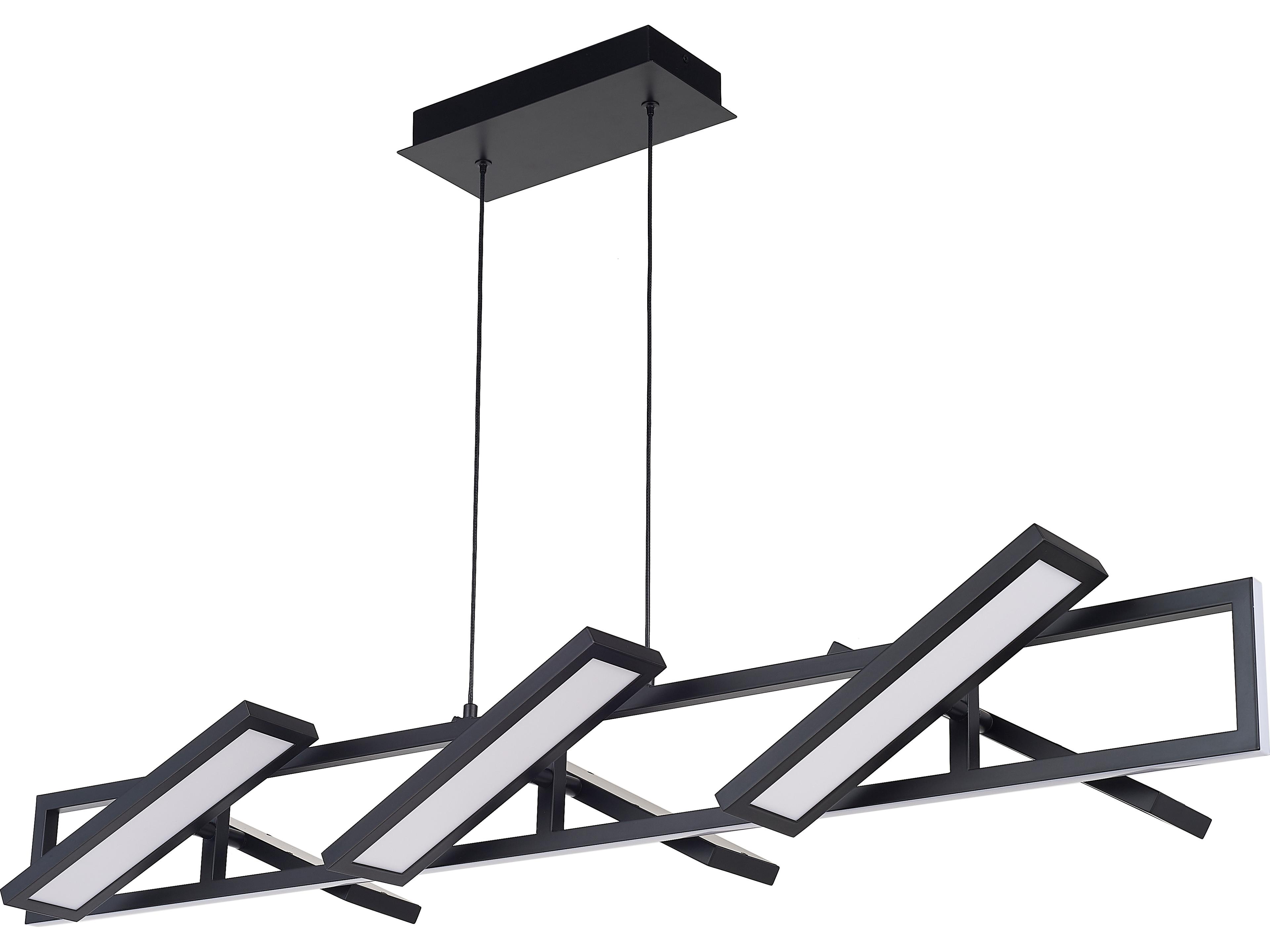 Abra Helix 6-Light Matte Black Geometric Linear Island Pendant