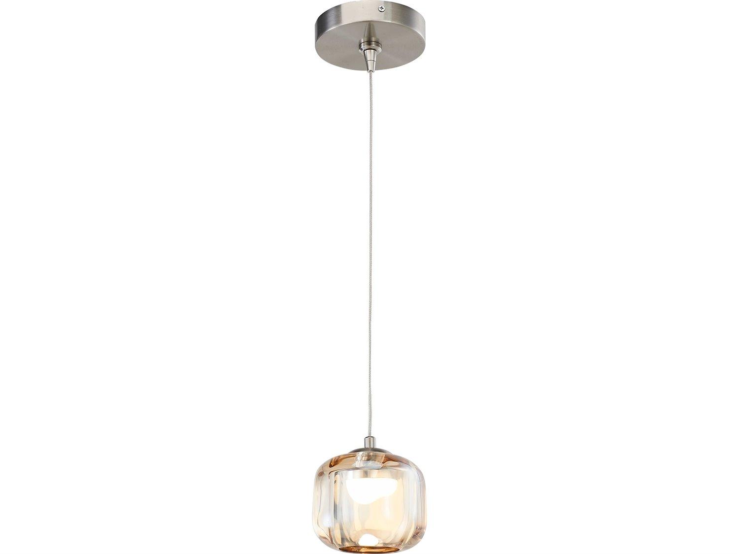 Abra Geo 1-Light Brushed Nickel Mini Pendant