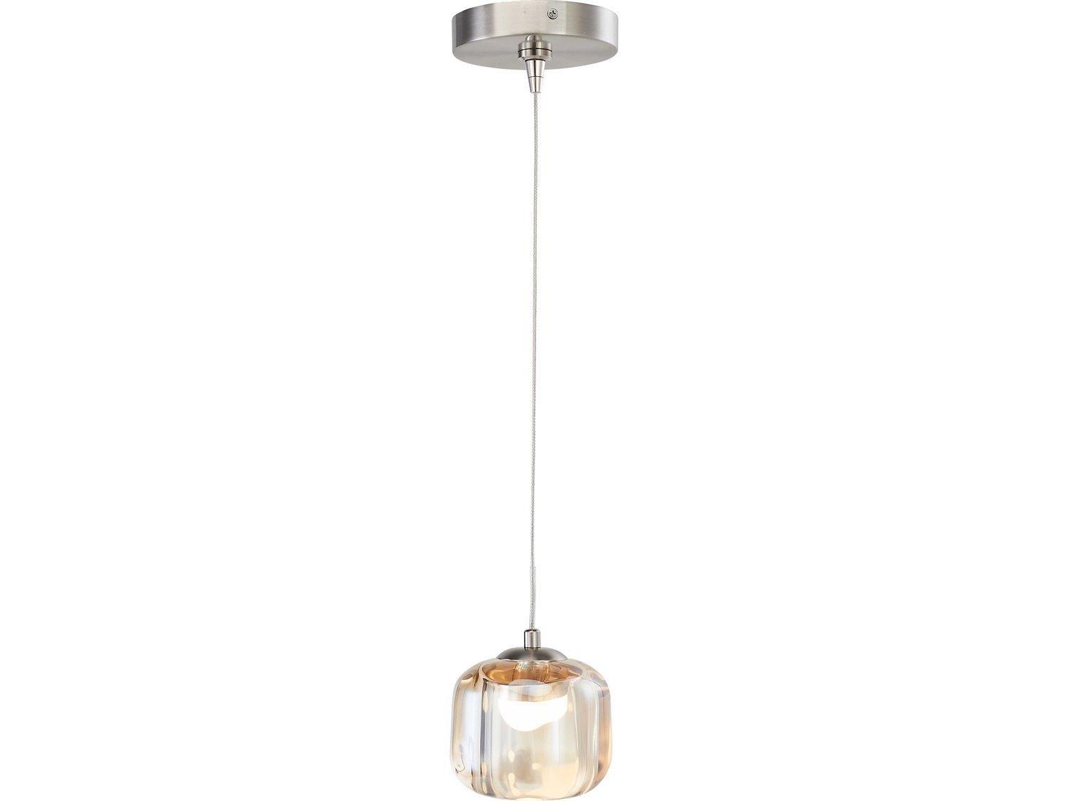 Abra Geo 1-Light Brushed Nickel Mini Pendant