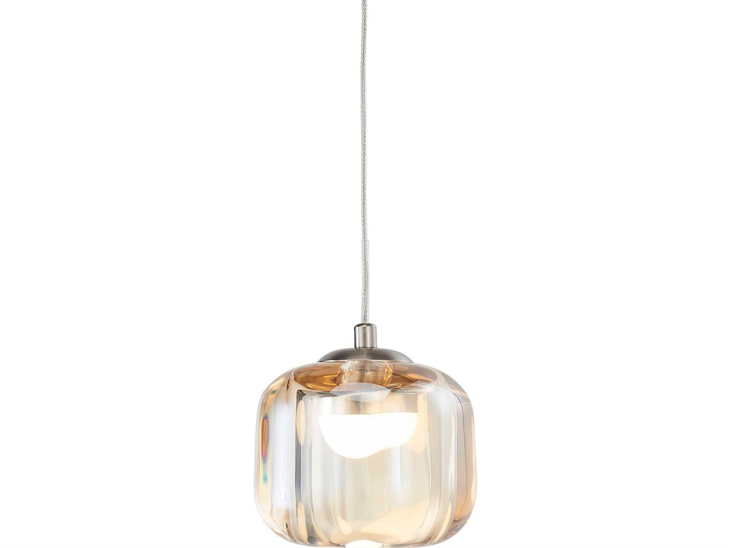 Abra Geo 1-Light Brushed Nickel Mini Pendant