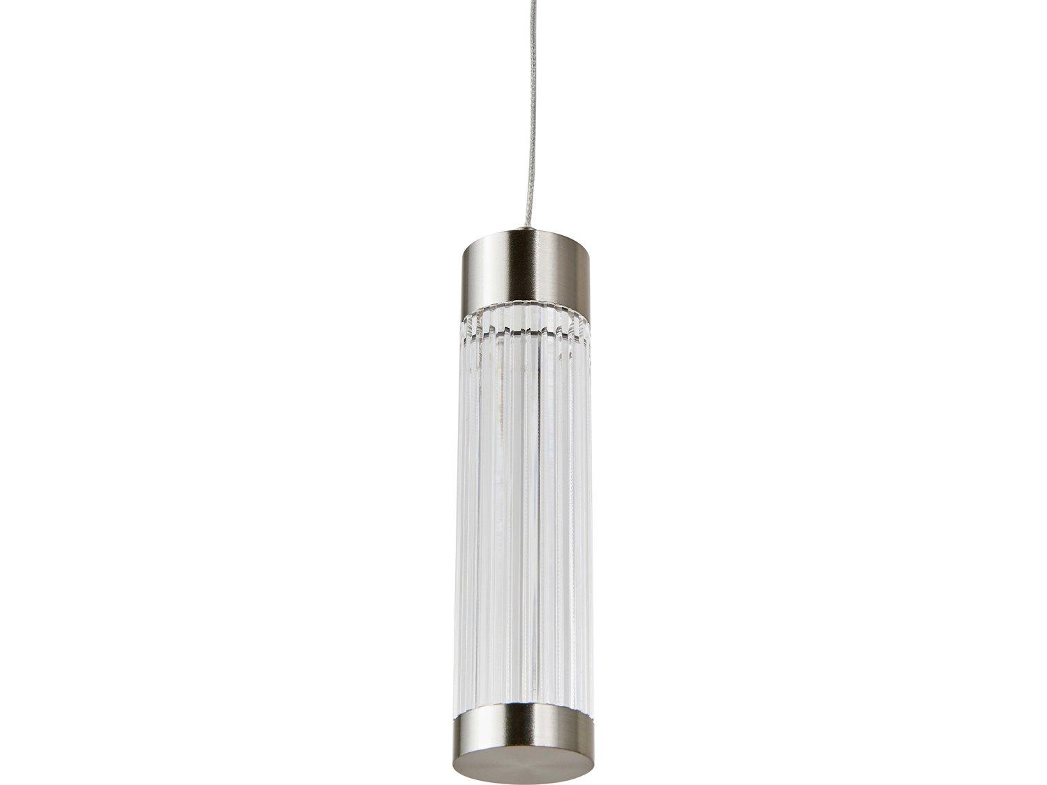 Abra Spin 1-Light Brushed Nickel Cylinder Mini Pendant