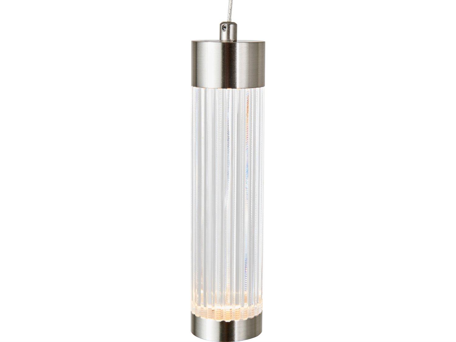 Abra Spin 1-Light Brushed Nickel Cylinder Mini Pendant