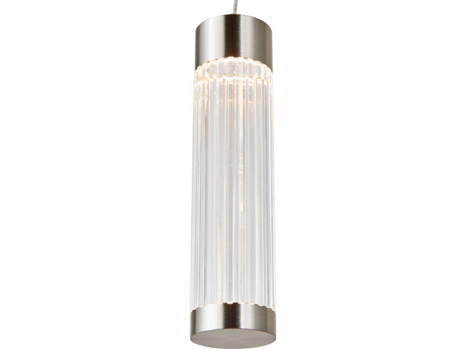 Abra Spin 1-Light Brushed Nickel Cylinder Mini Pendant