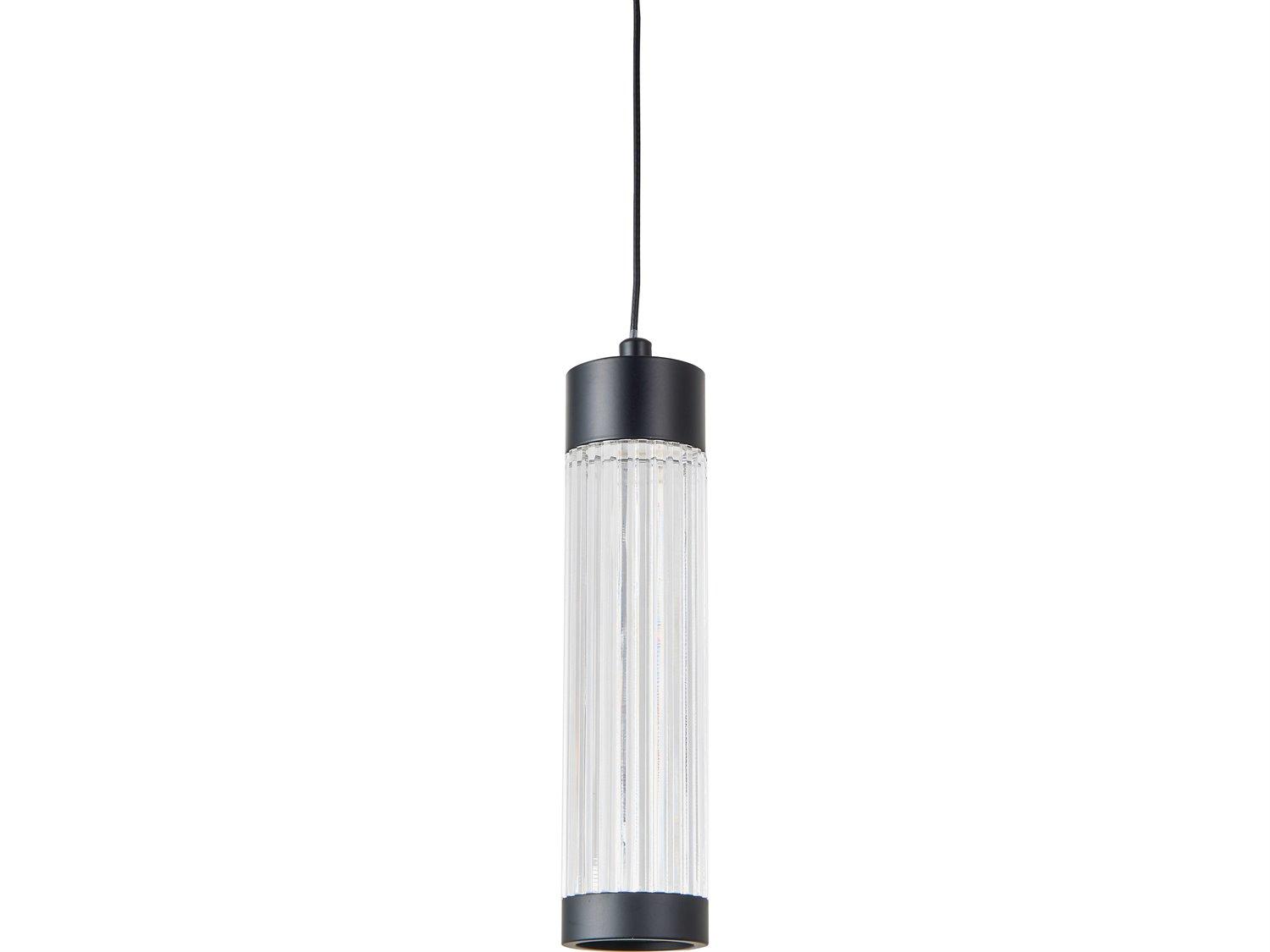 Abra Spin 1-Light Matte Black Cylinder Mini Pendant