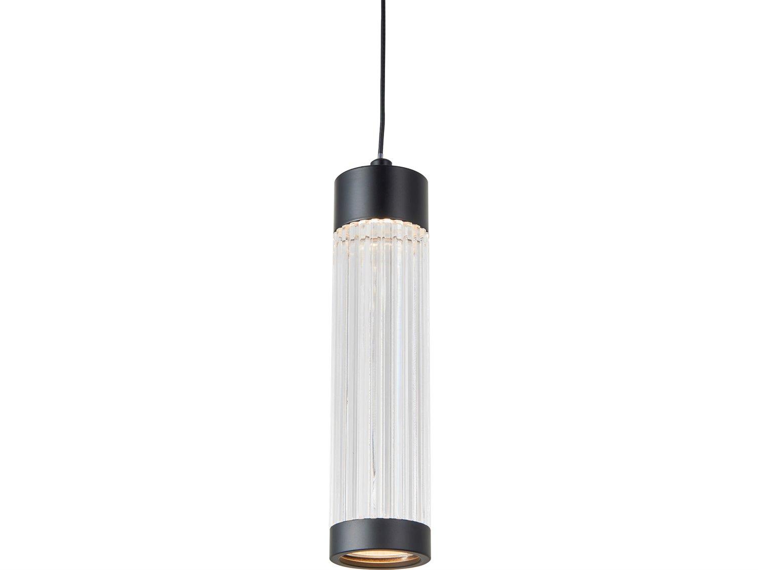 Abra Spin 1-Light Matte Black Cylinder Mini Pendant