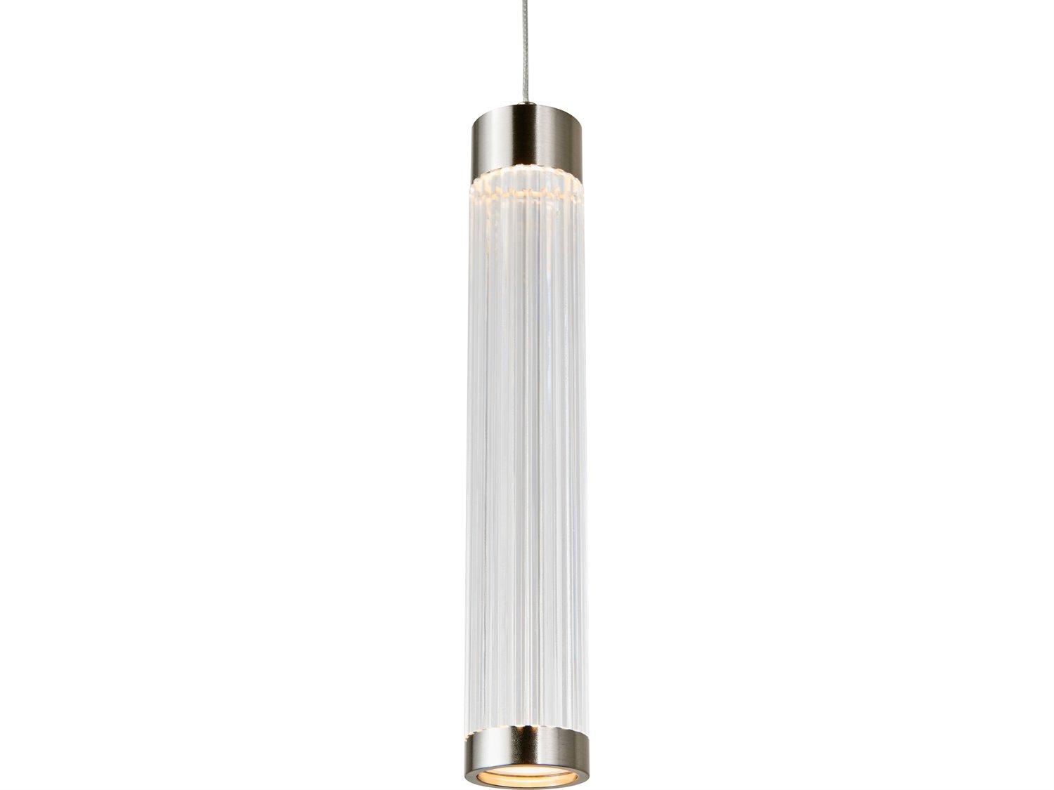 Abra Spin 1-Light Brushed Nickel Cylinder Mini Pendant