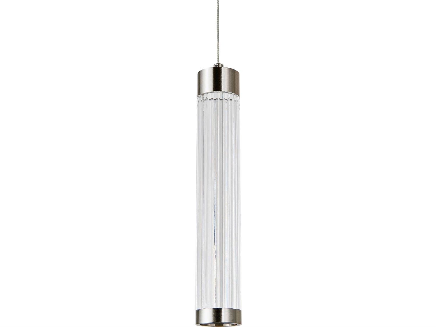 Abra Spin 1-Light Brushed Nickel Cylinder Mini Pendant
