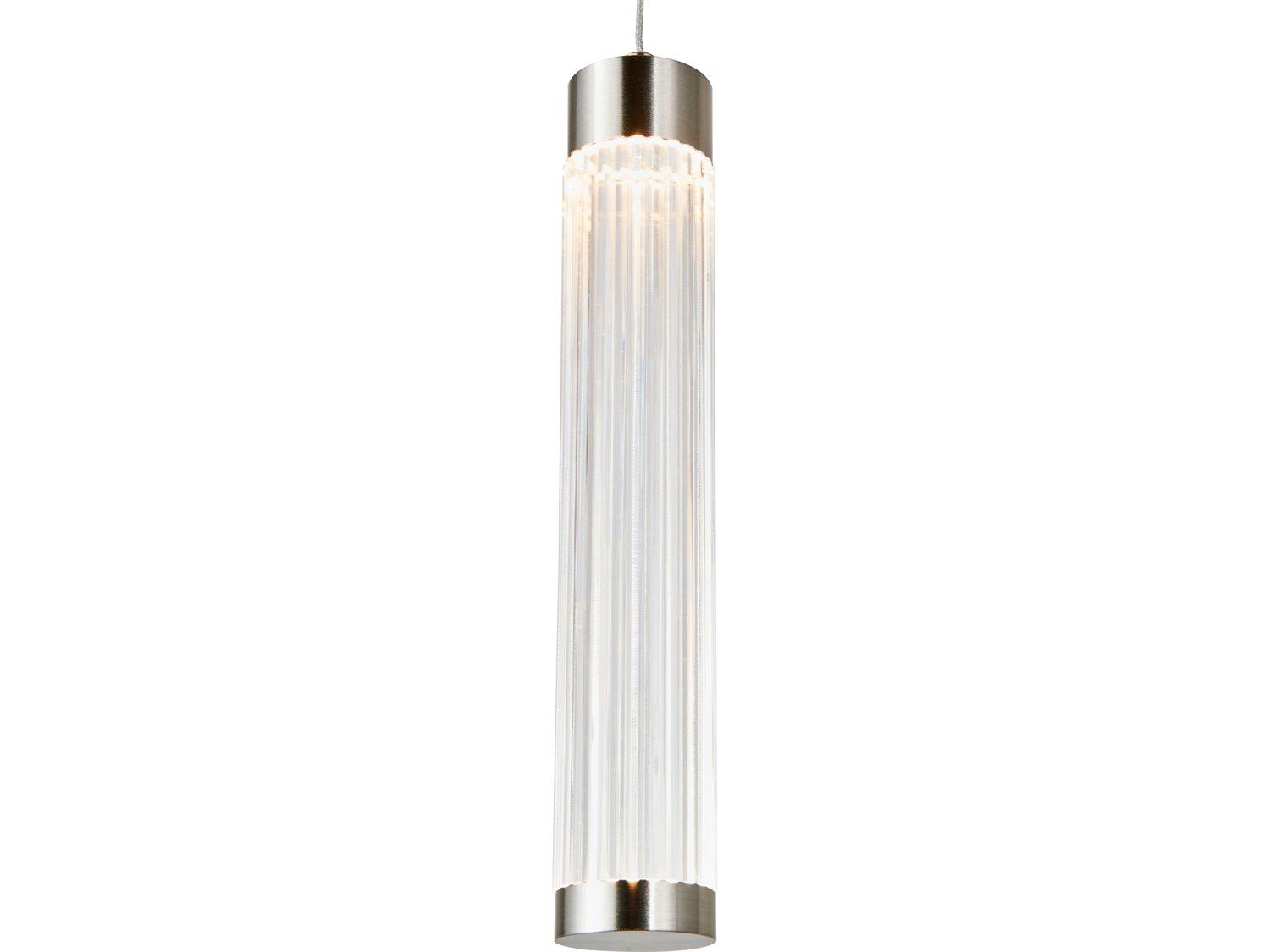 Abra Spin 1-Light Brushed Nickel Cylinder Mini Pendant