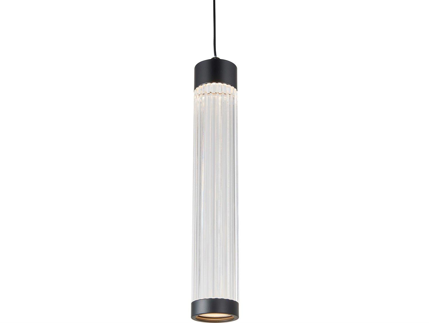 Abra Spin 1-Light Matte Black Cylinder Mini Pendant