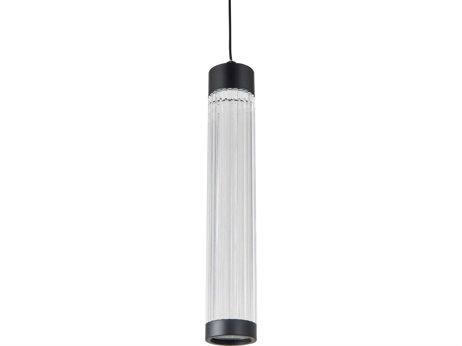 Abra Spin 1-Light Matte Black Cylinder Mini Pendant