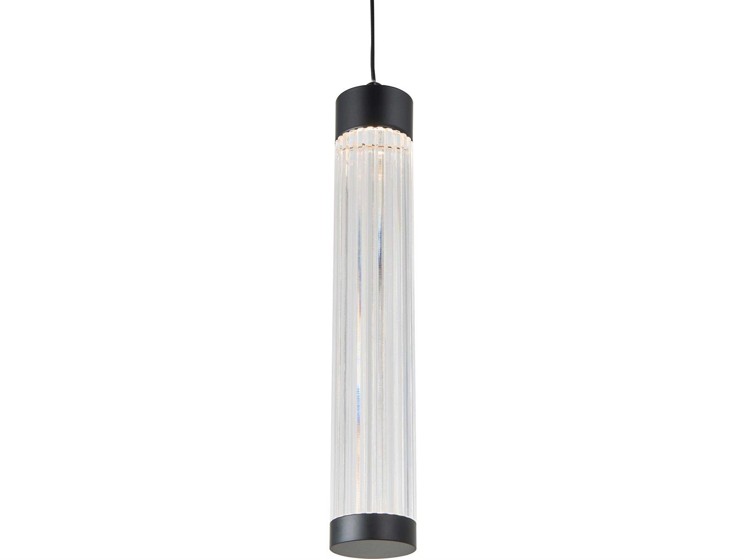 Abra Spin 1-Light Matte Black Cylinder Mini Pendant