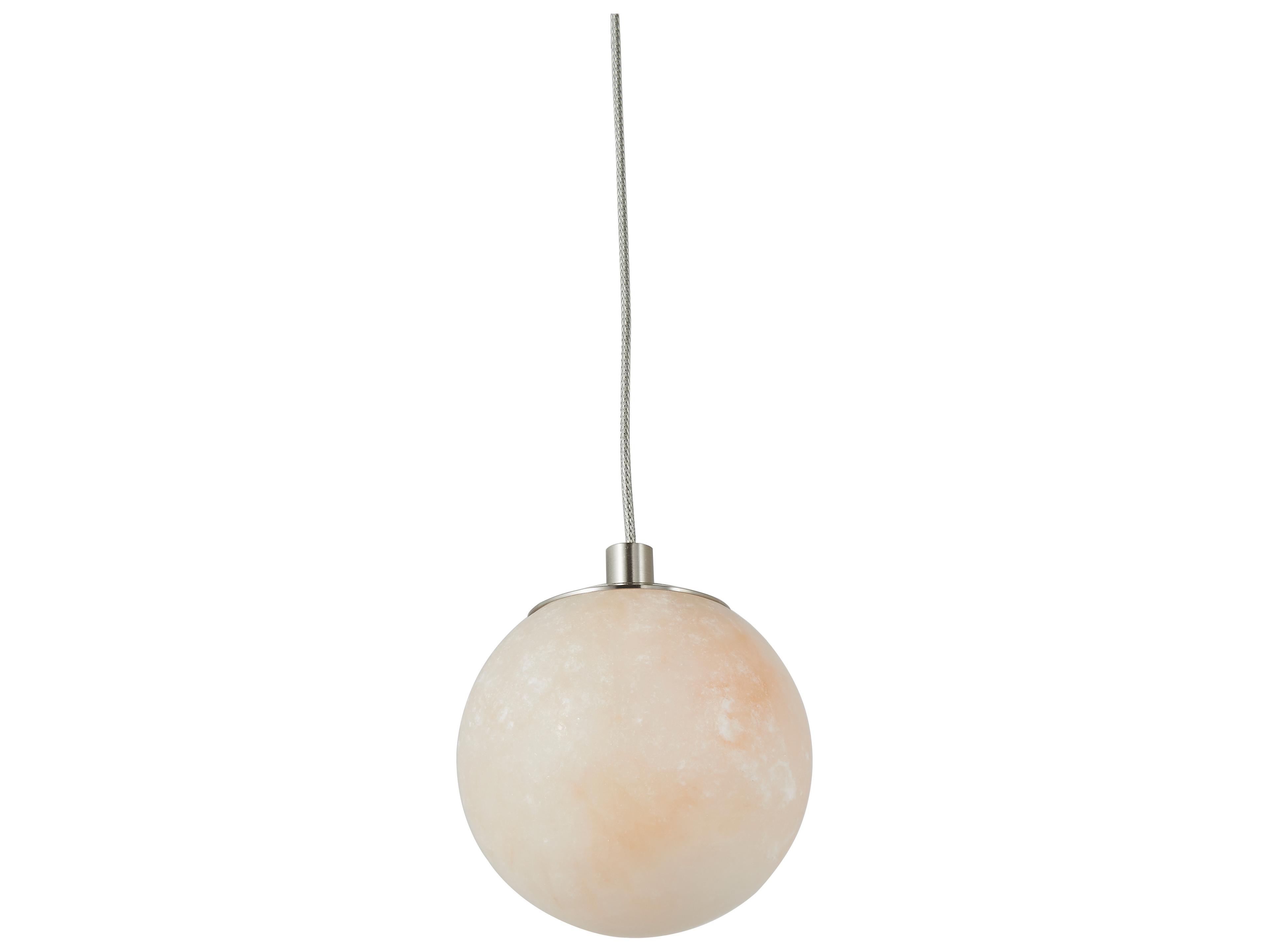 Abra Stone 1-Light Brushed Nickel Globe Mini Pendant