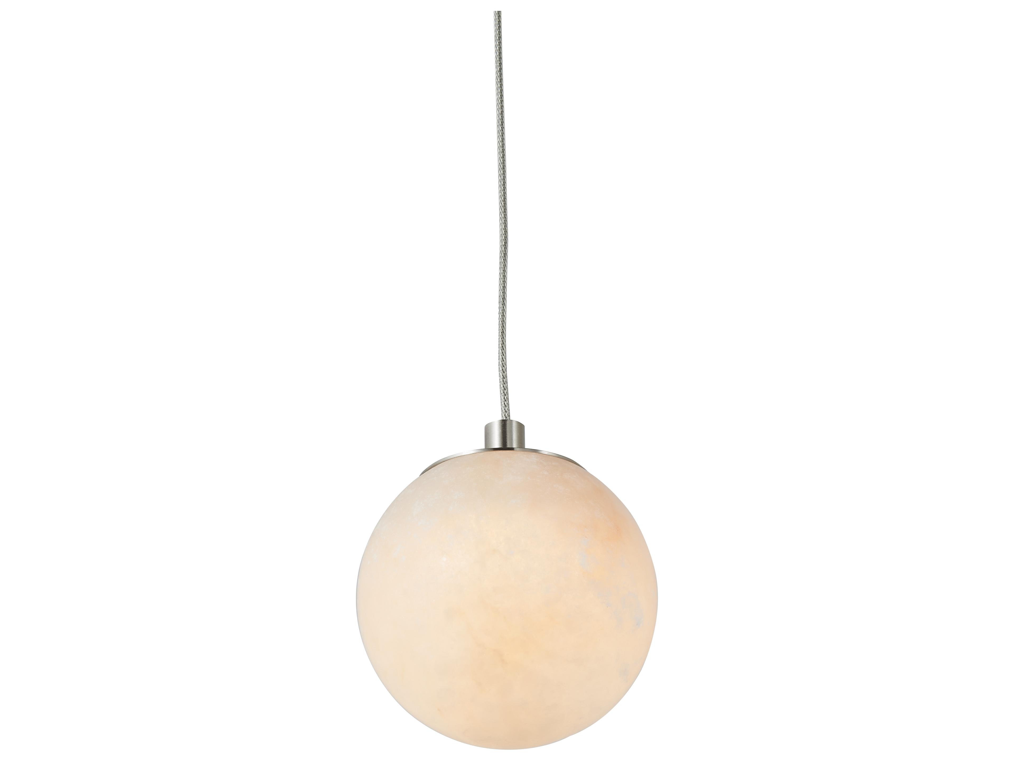 Abra Stone 1-Light Brushed Nickel Globe Mini Pendant