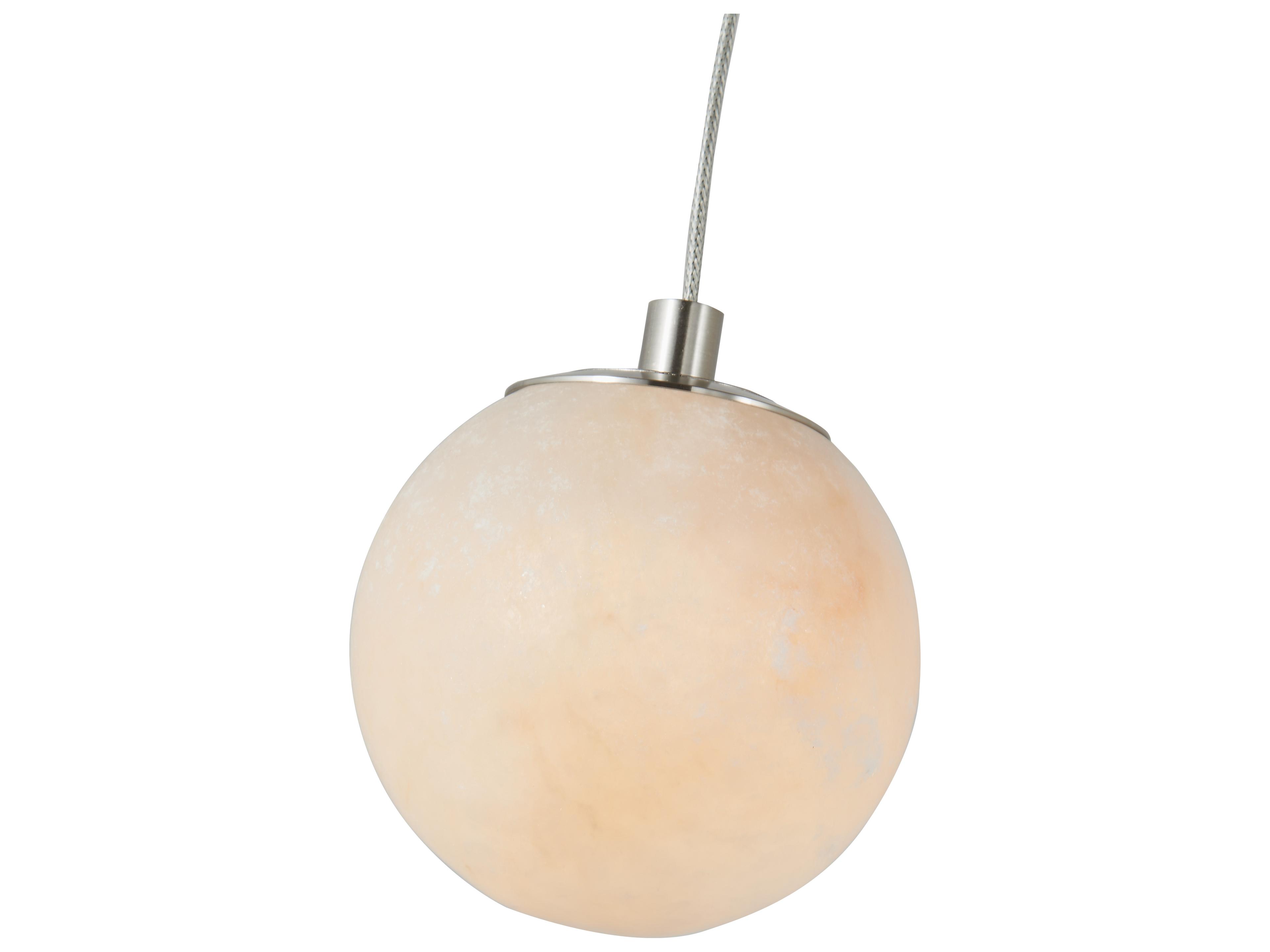 Abra Stone 1-Light Brushed Nickel Globe Mini Pendant