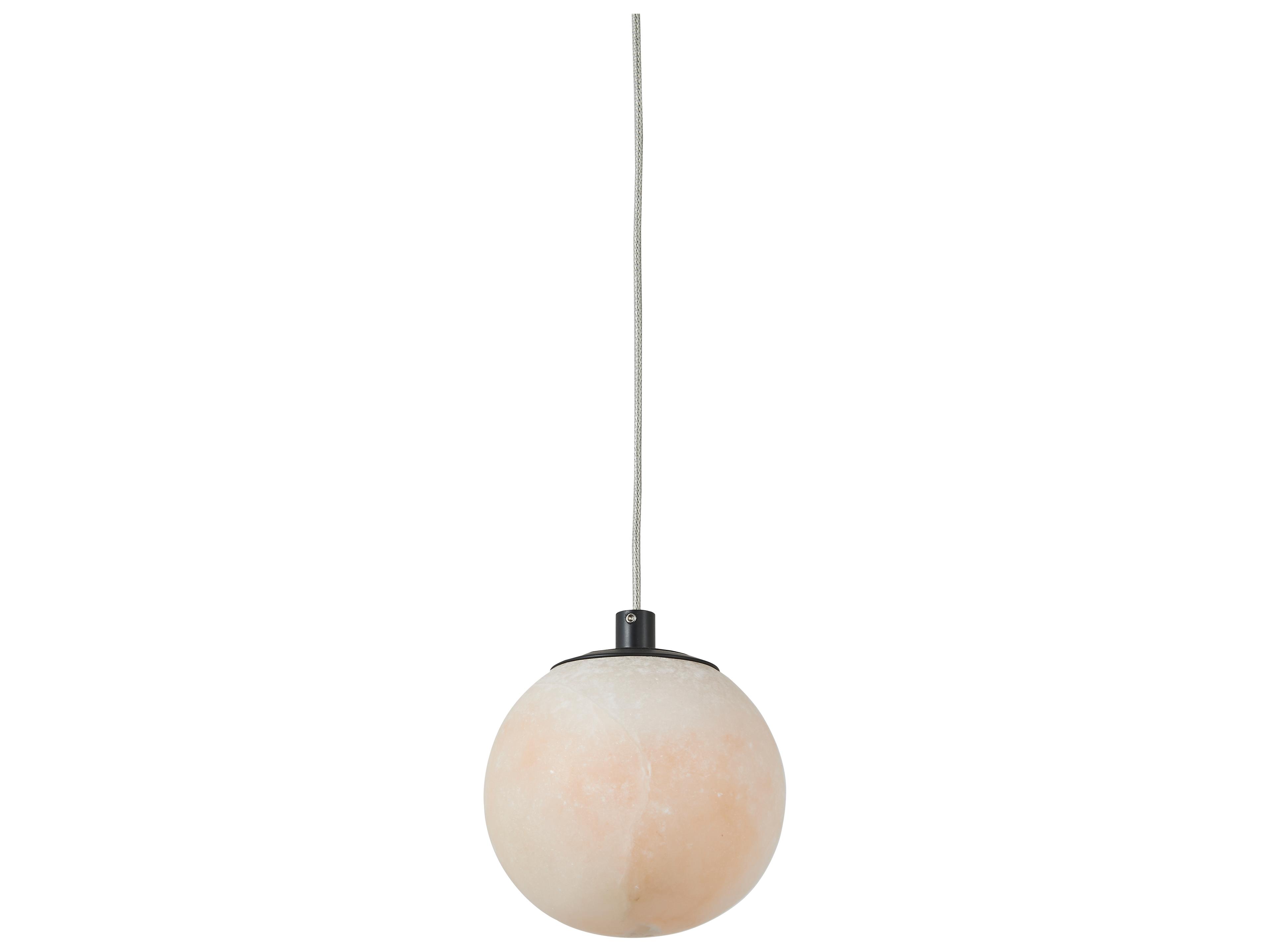 Abra Stone 1-Light Matte Black Globe Mini Pendant
