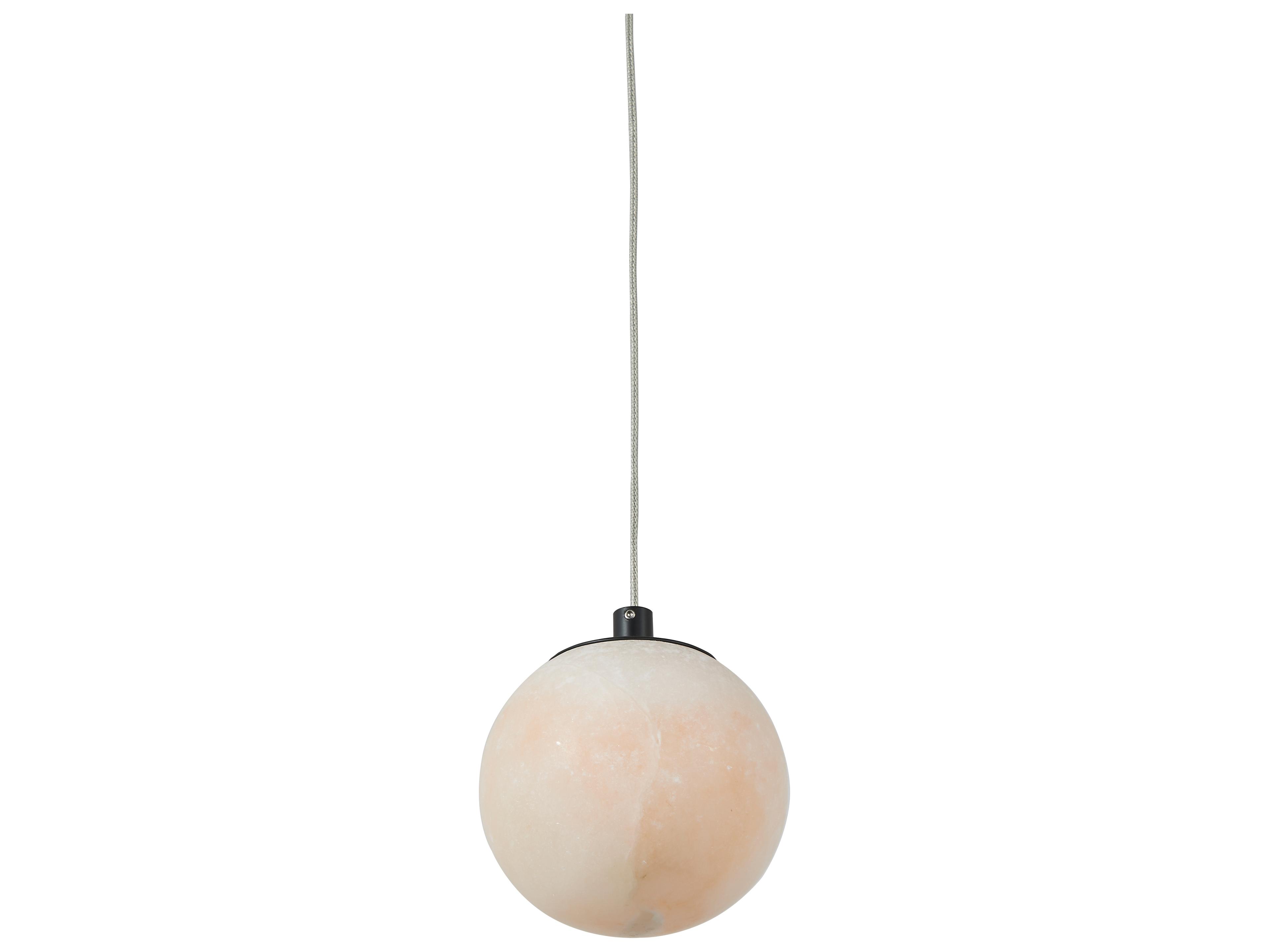 Abra Stone 1-Light Matte Black Globe Mini Pendant