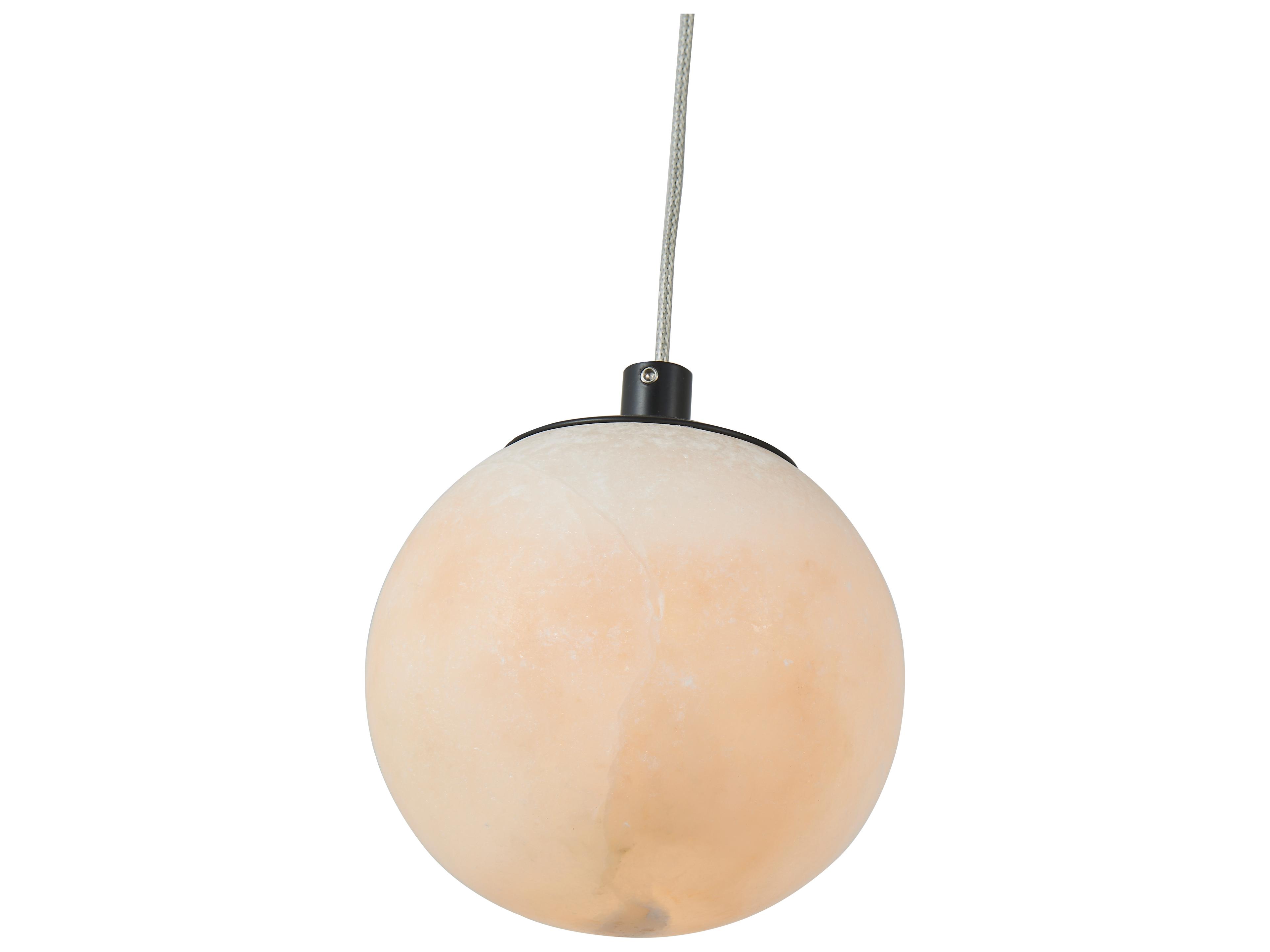 Abra Stone 1-Light Matte Black Globe Mini Pendant