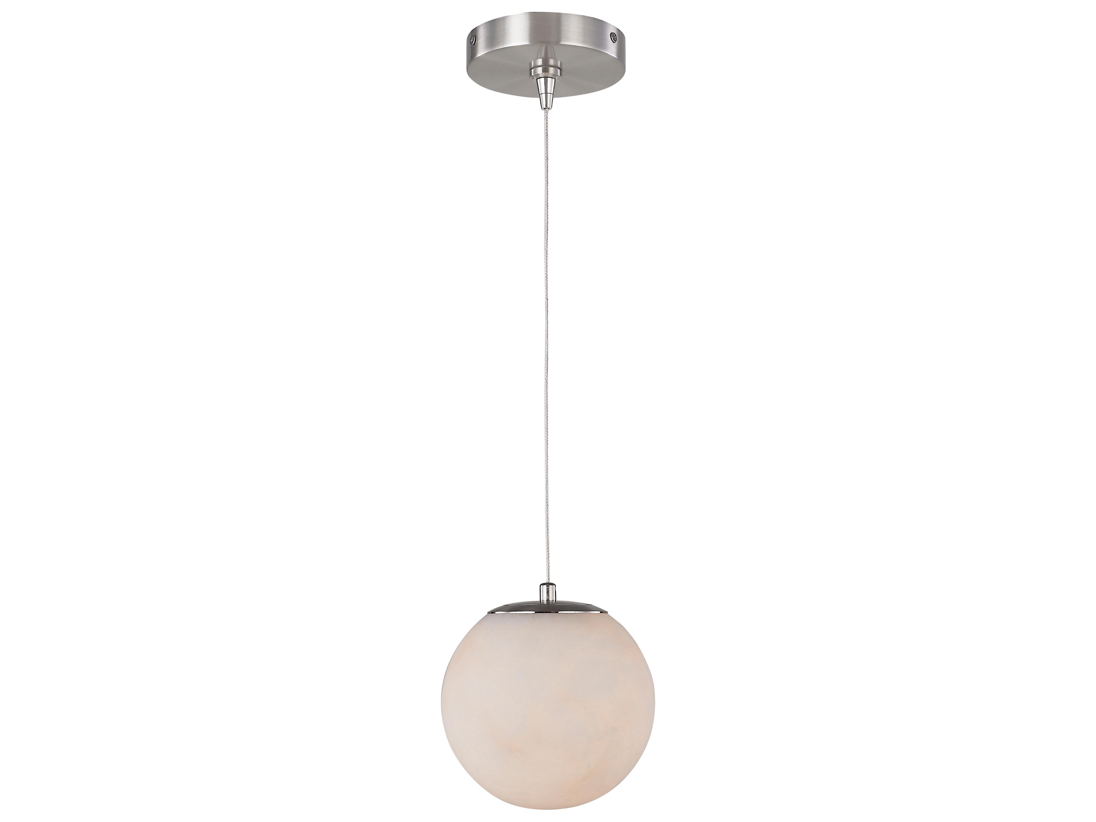 Abra Stone 1-Light Brushed Nickel Globe Mini Pendant