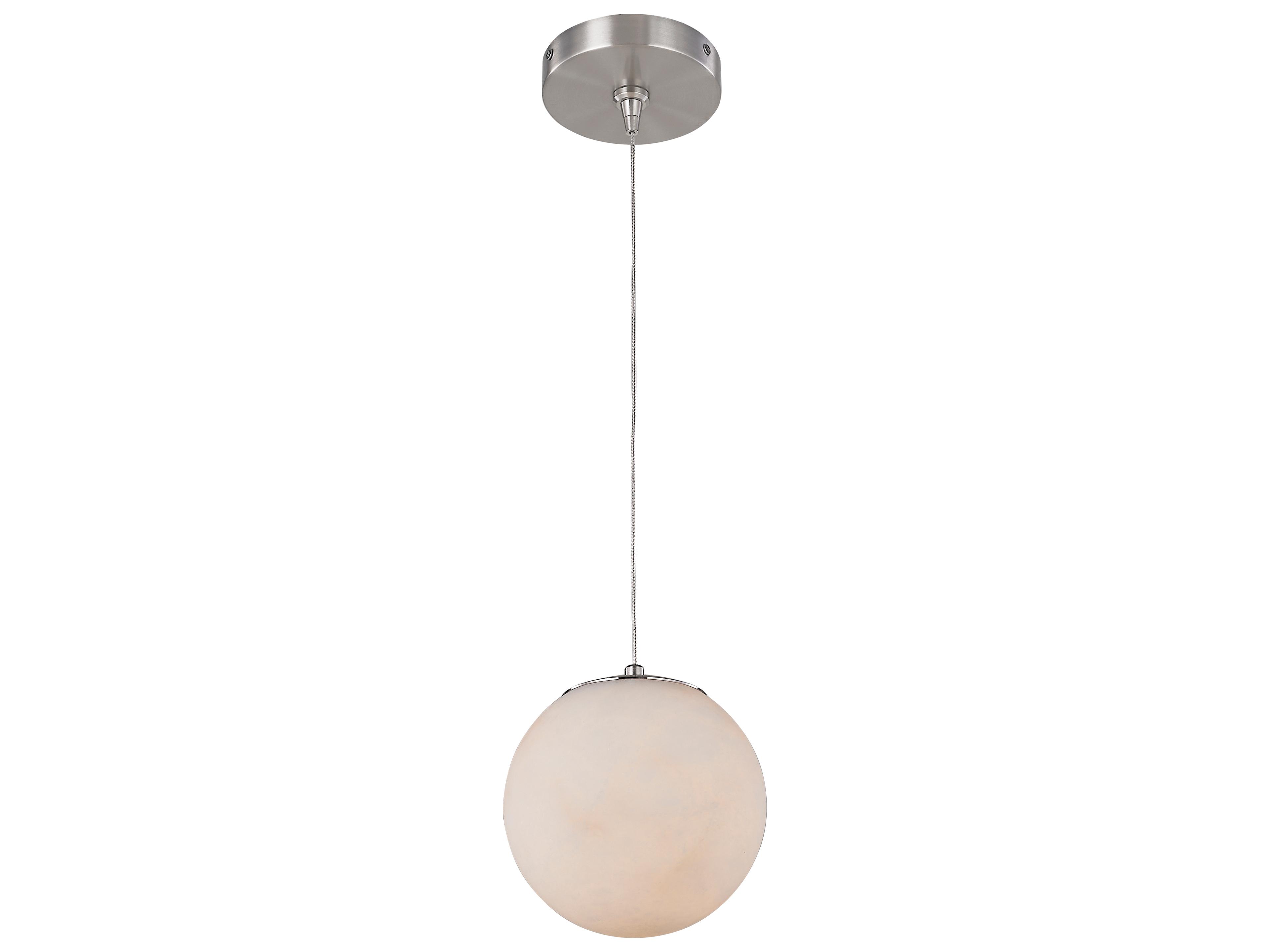Abra Stone 1-Light Brushed Nickel Globe Mini Pendant