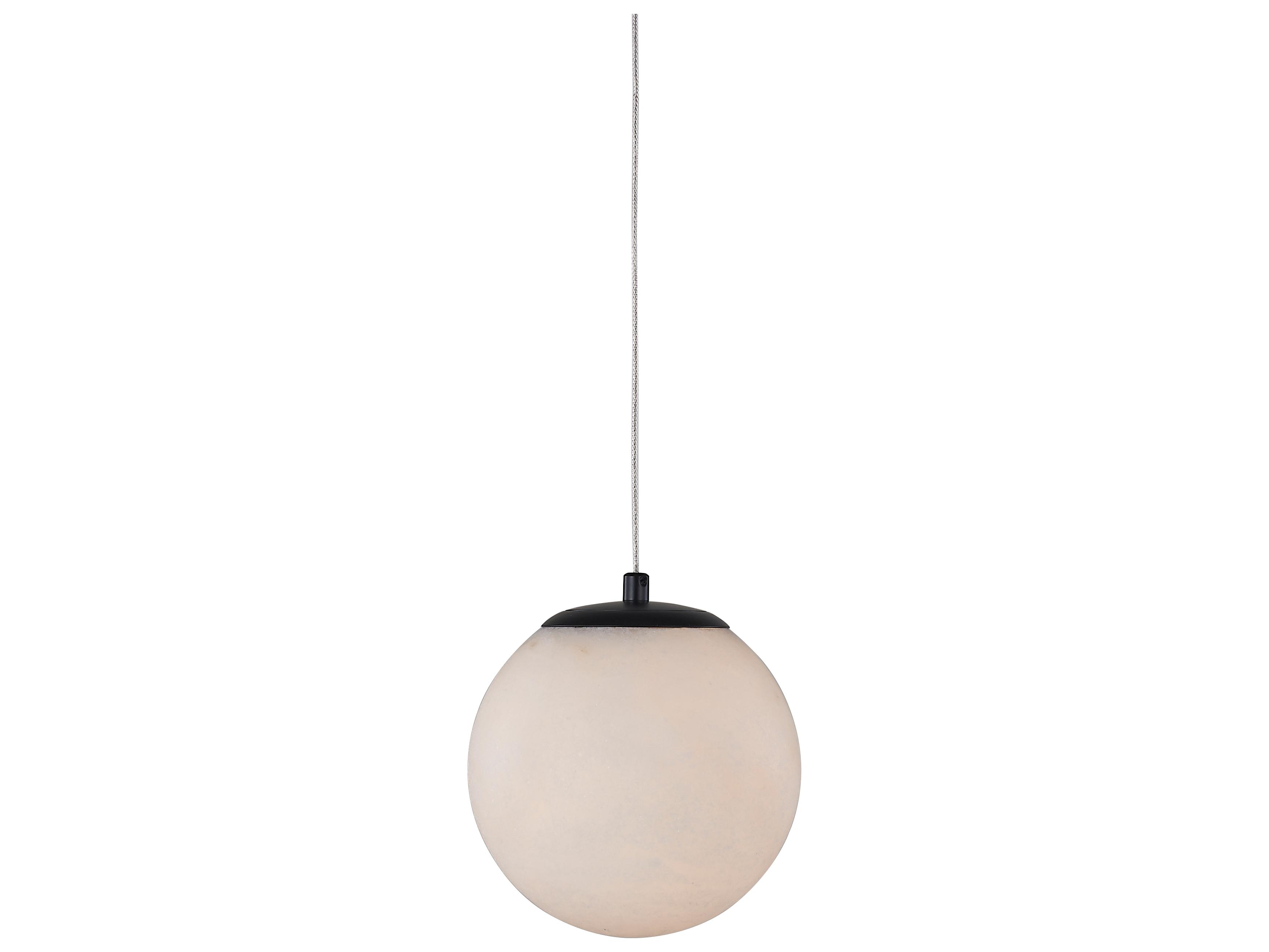 Abra Stone 1-Light Matte Black Globe Mini Pendant