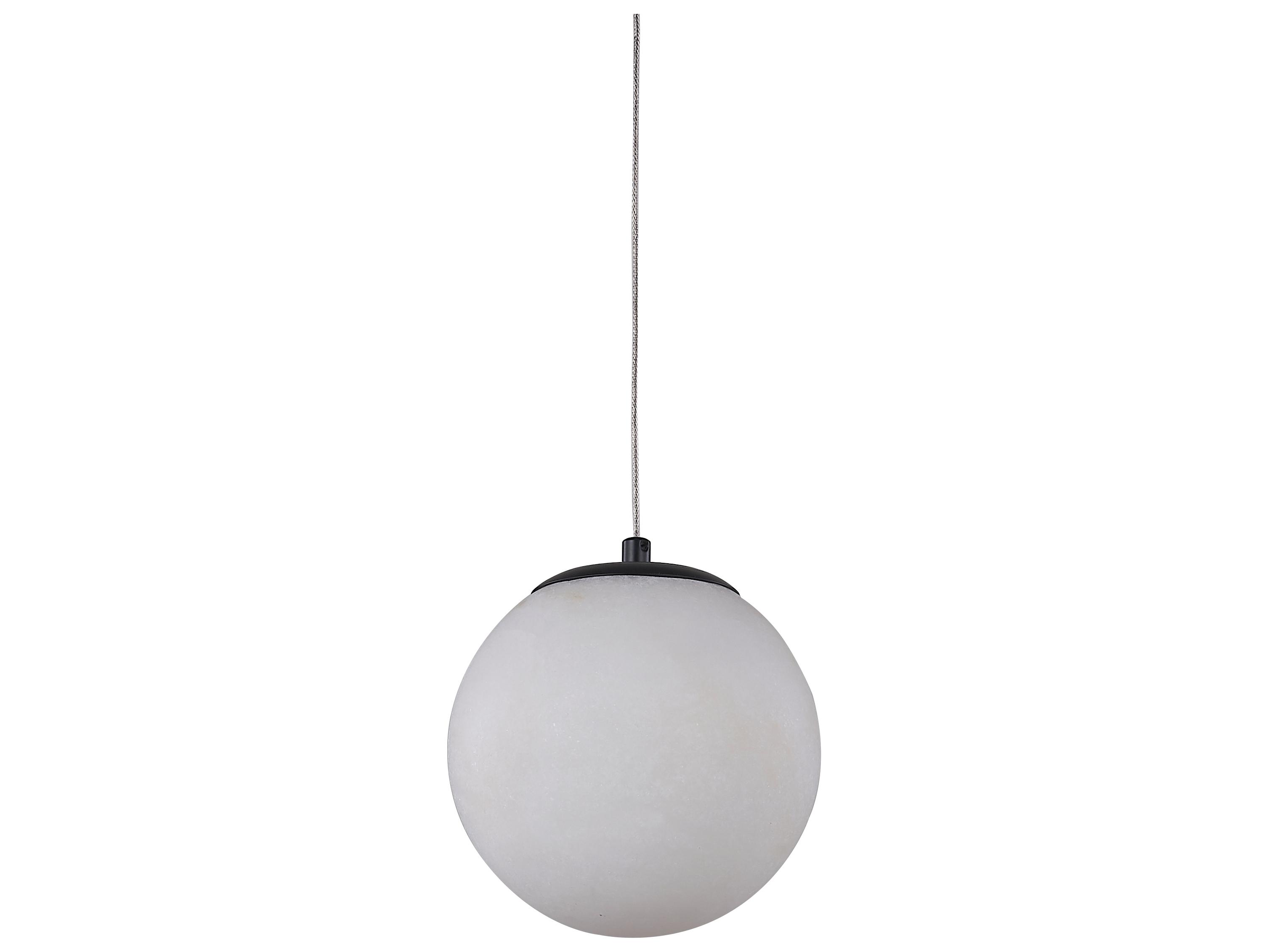 Abra Stone 1-Light Matte Black Globe Mini Pendant