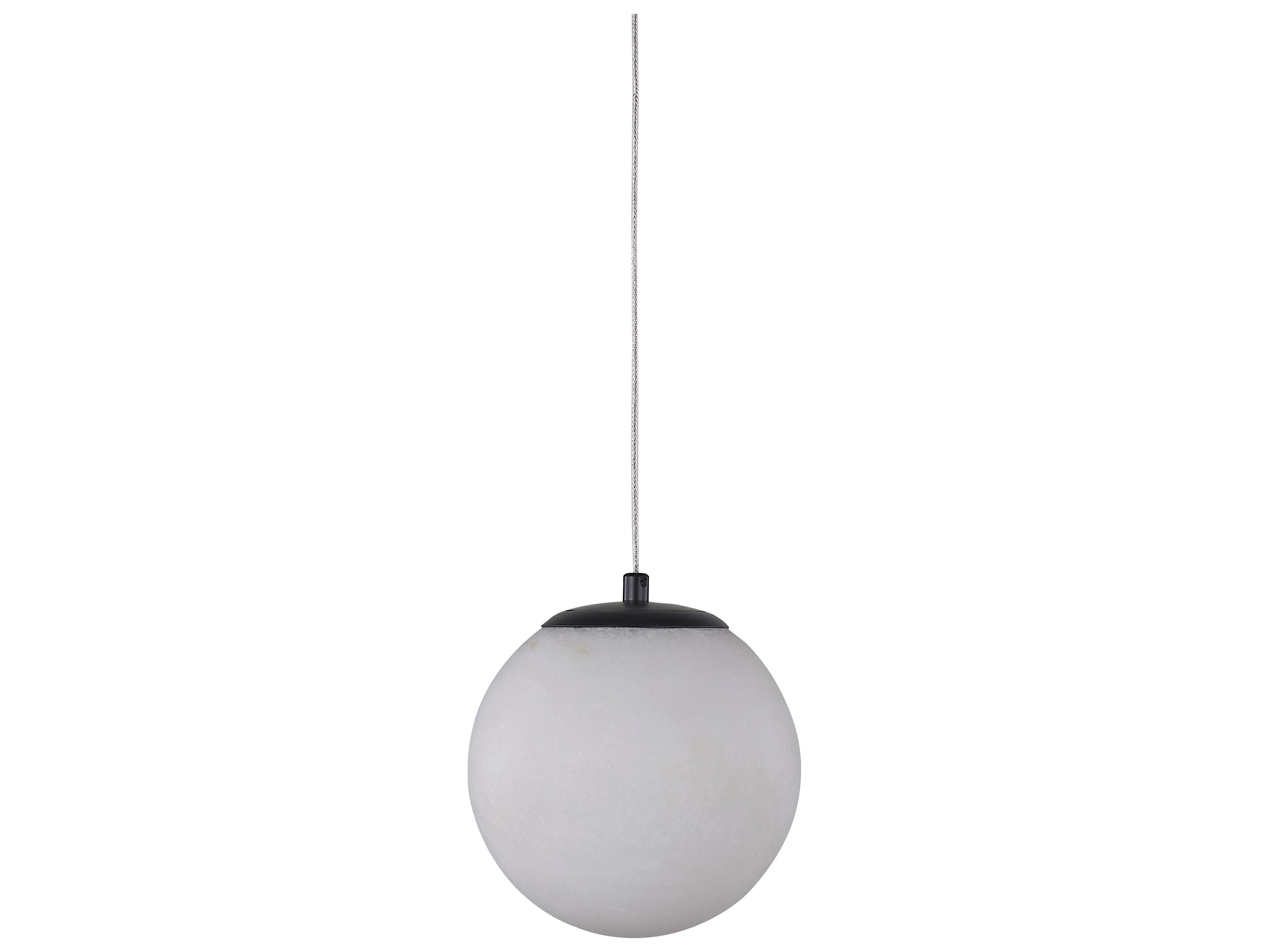 Abra Stone 1-Light Matte Black Globe Mini Pendant