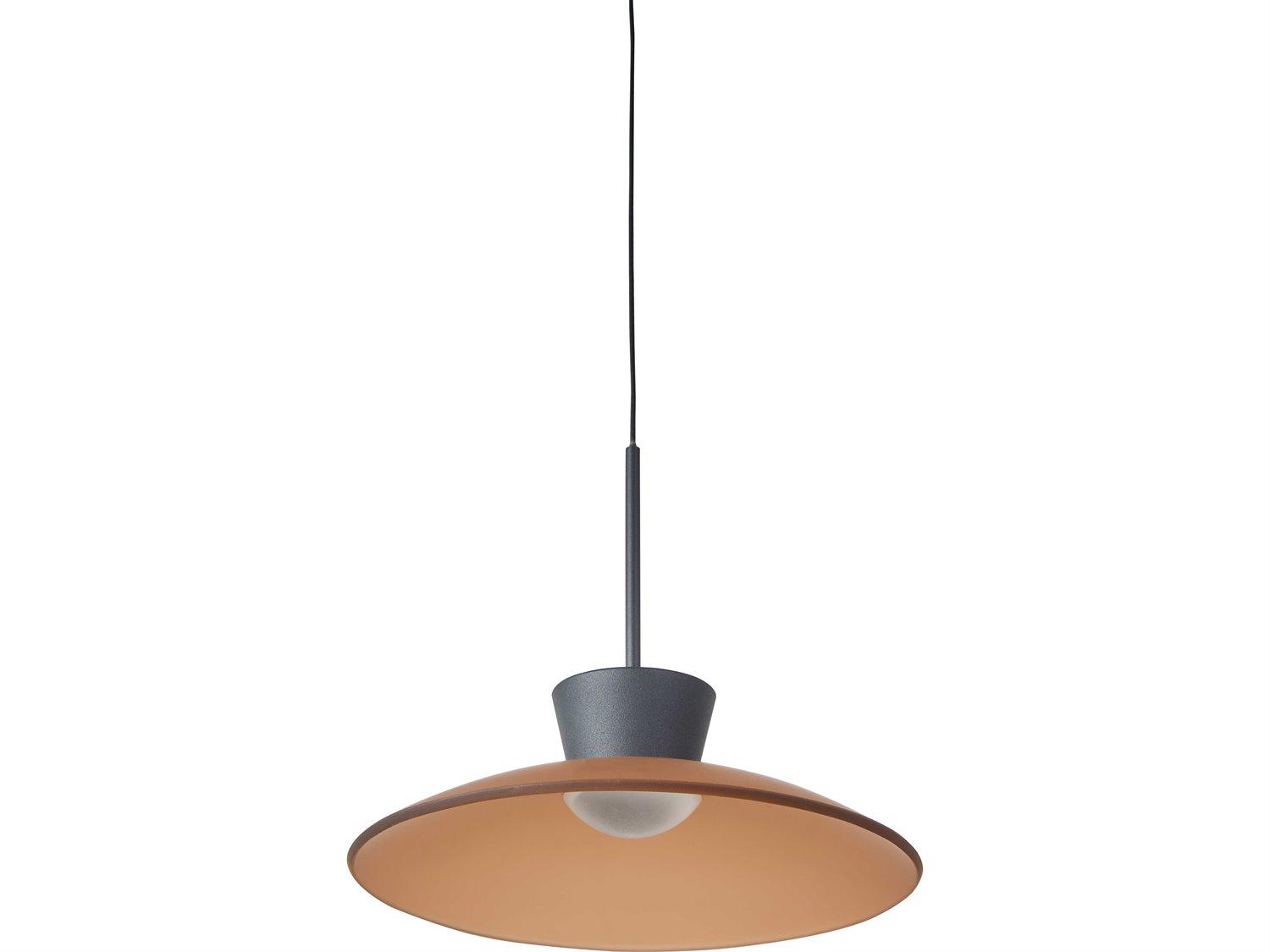 Abra Horizon 1-Light Matte Black Brown Dome Mini Pendant