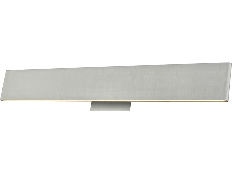 Abra Slim 2-Light Brushed Aluminum Silver Vanity Light