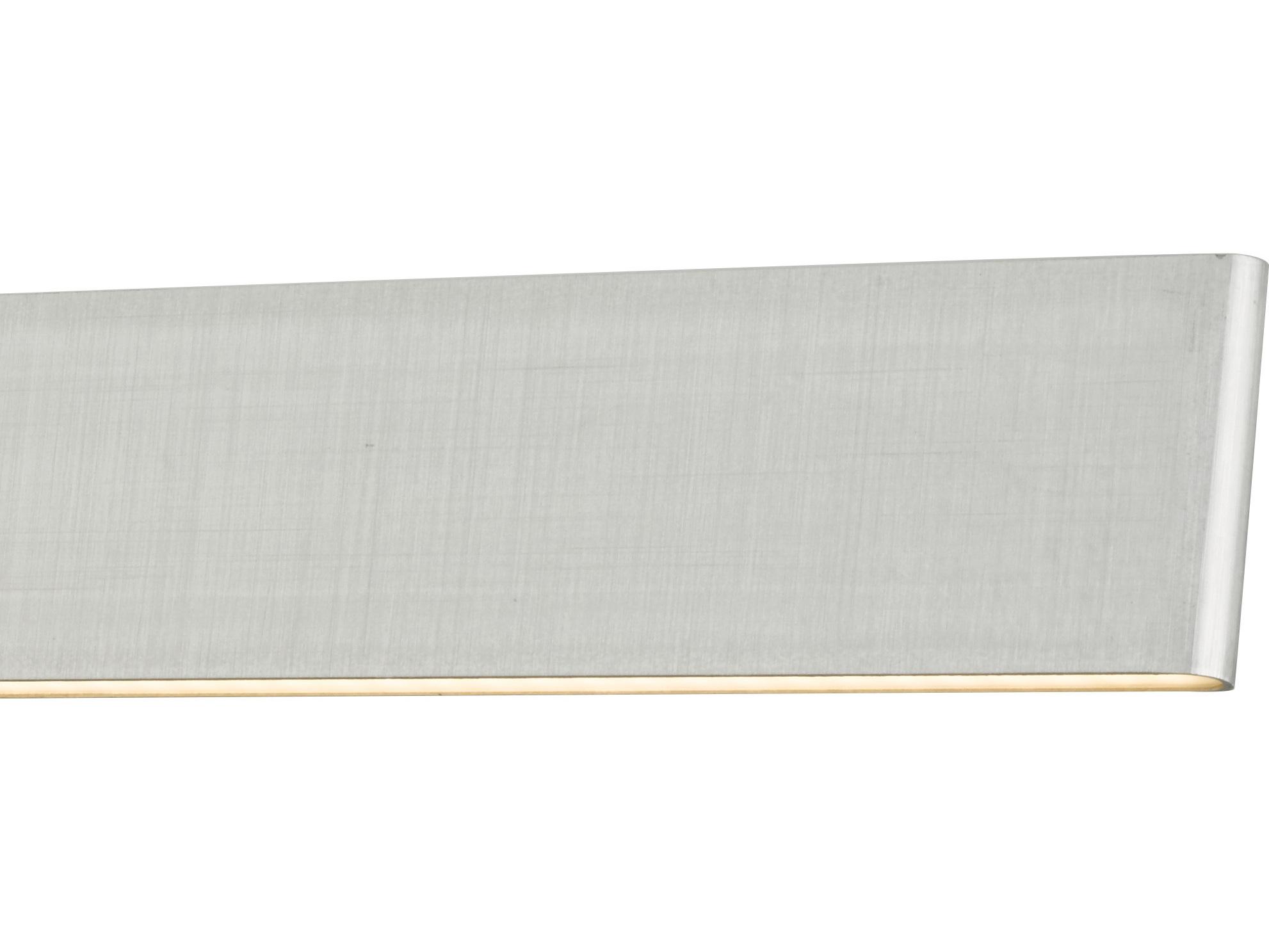 Abra Slim 2-Light Brushed Aluminum Silver Vanity Light