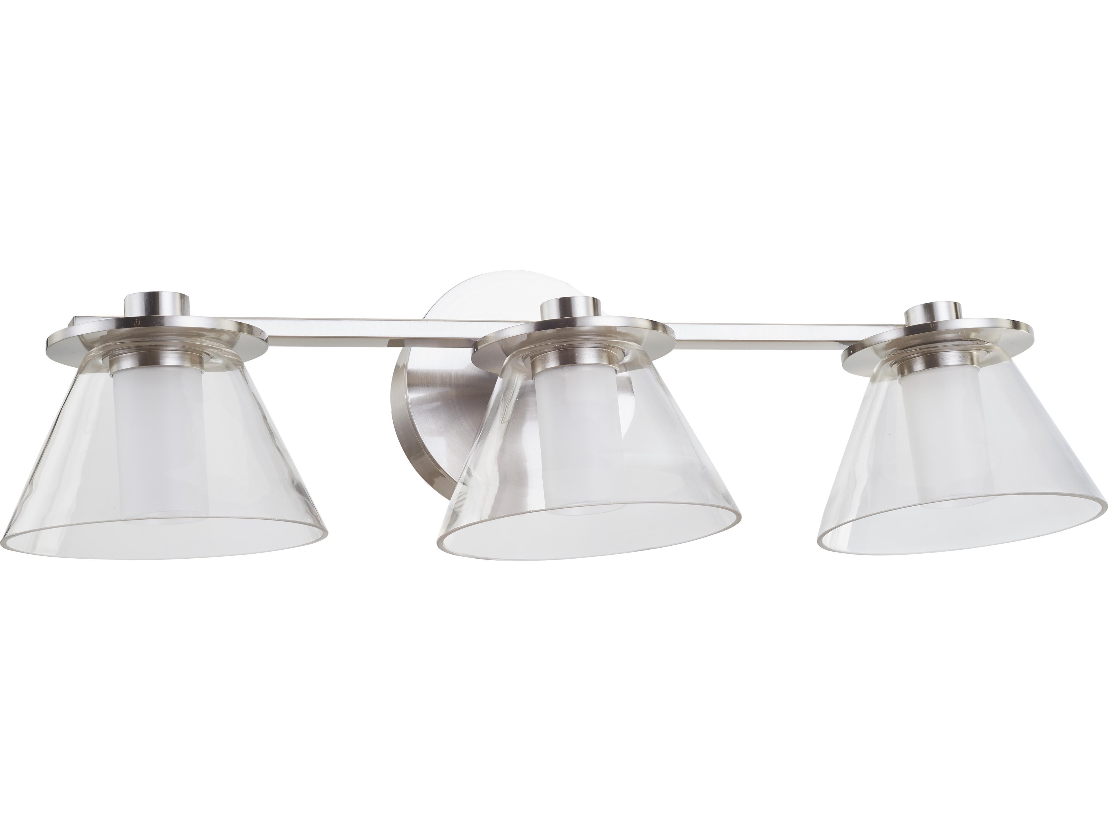 Abra Cone 3-Light Brushed Nickel Vanity Light