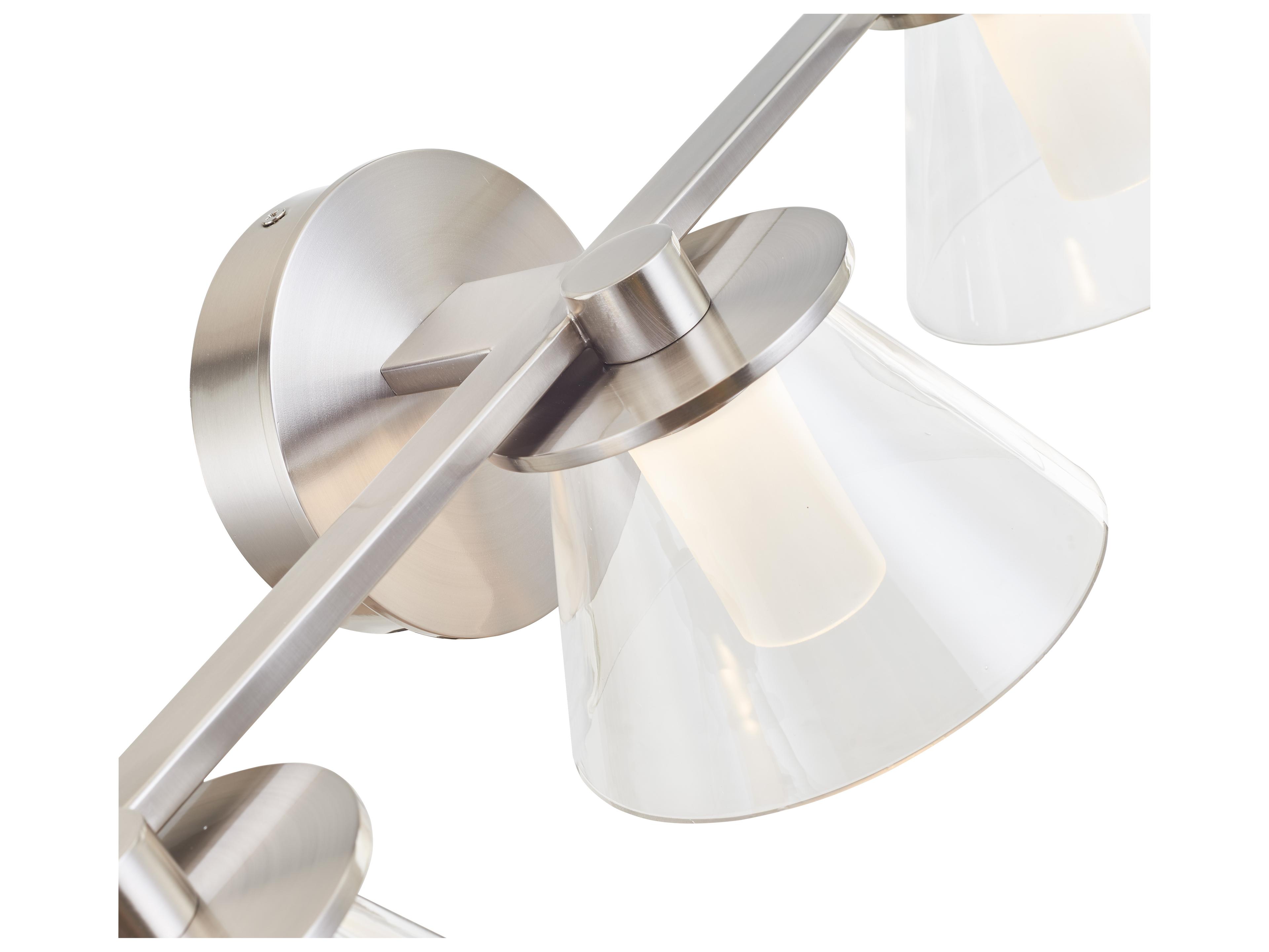 Abra Cone 3-Light Brushed Nickel Vanity Light