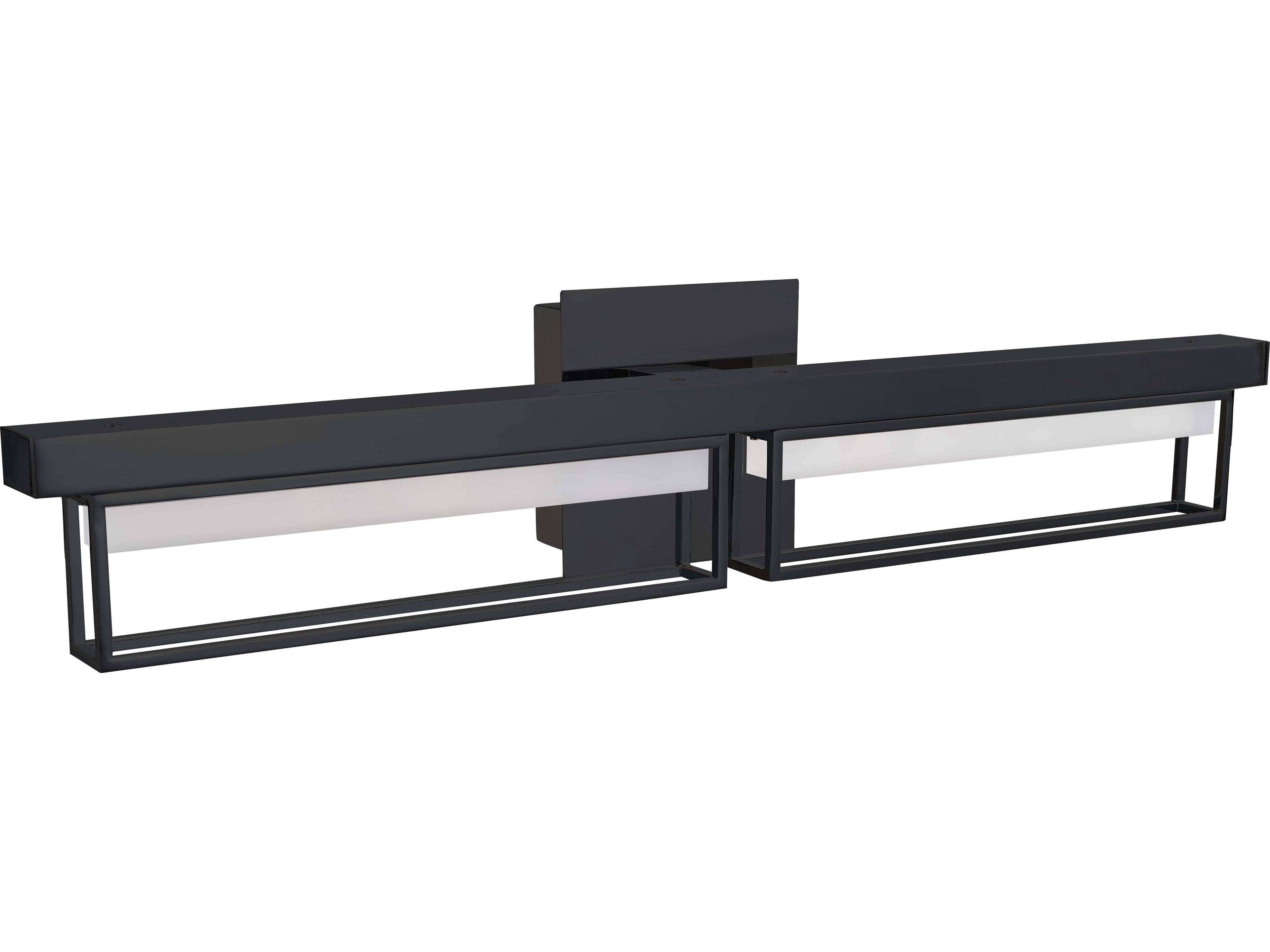 Abra Pane 2-Light Black Vanity Light