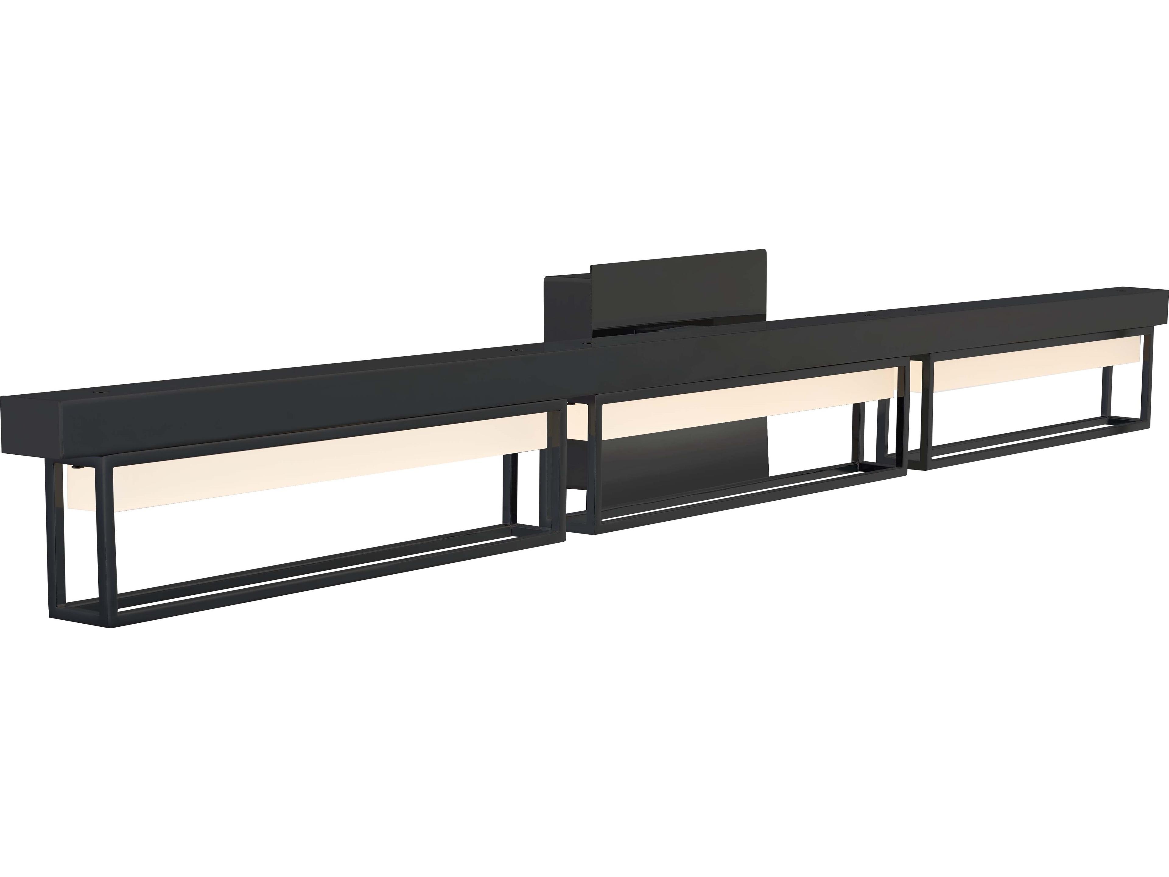 Abra Pane 3-Light Black Vanity Light