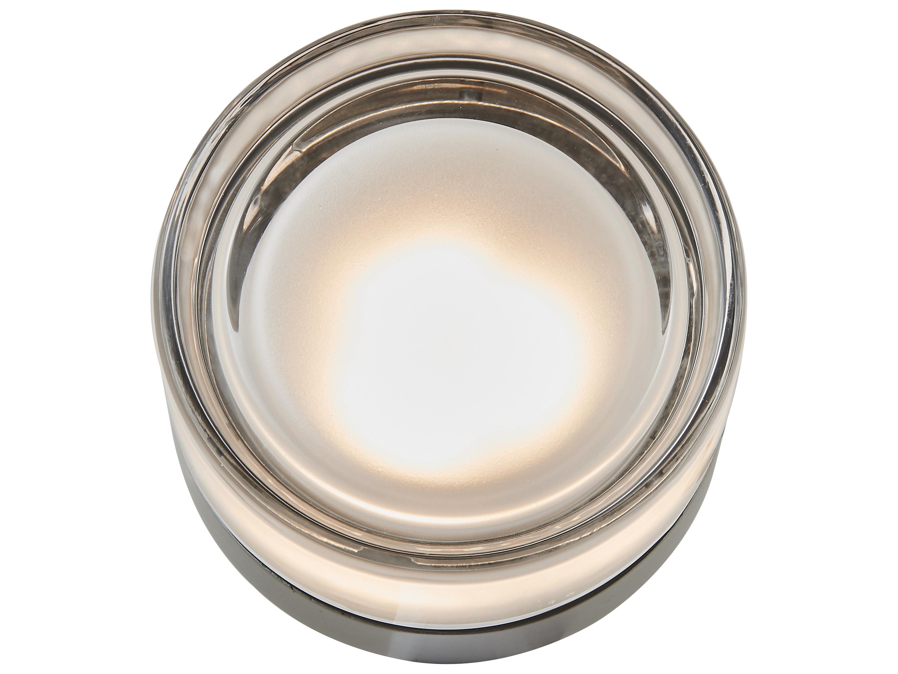 Abra Elf 1-Light Anodized Aluminum Silver Round Flush Mount