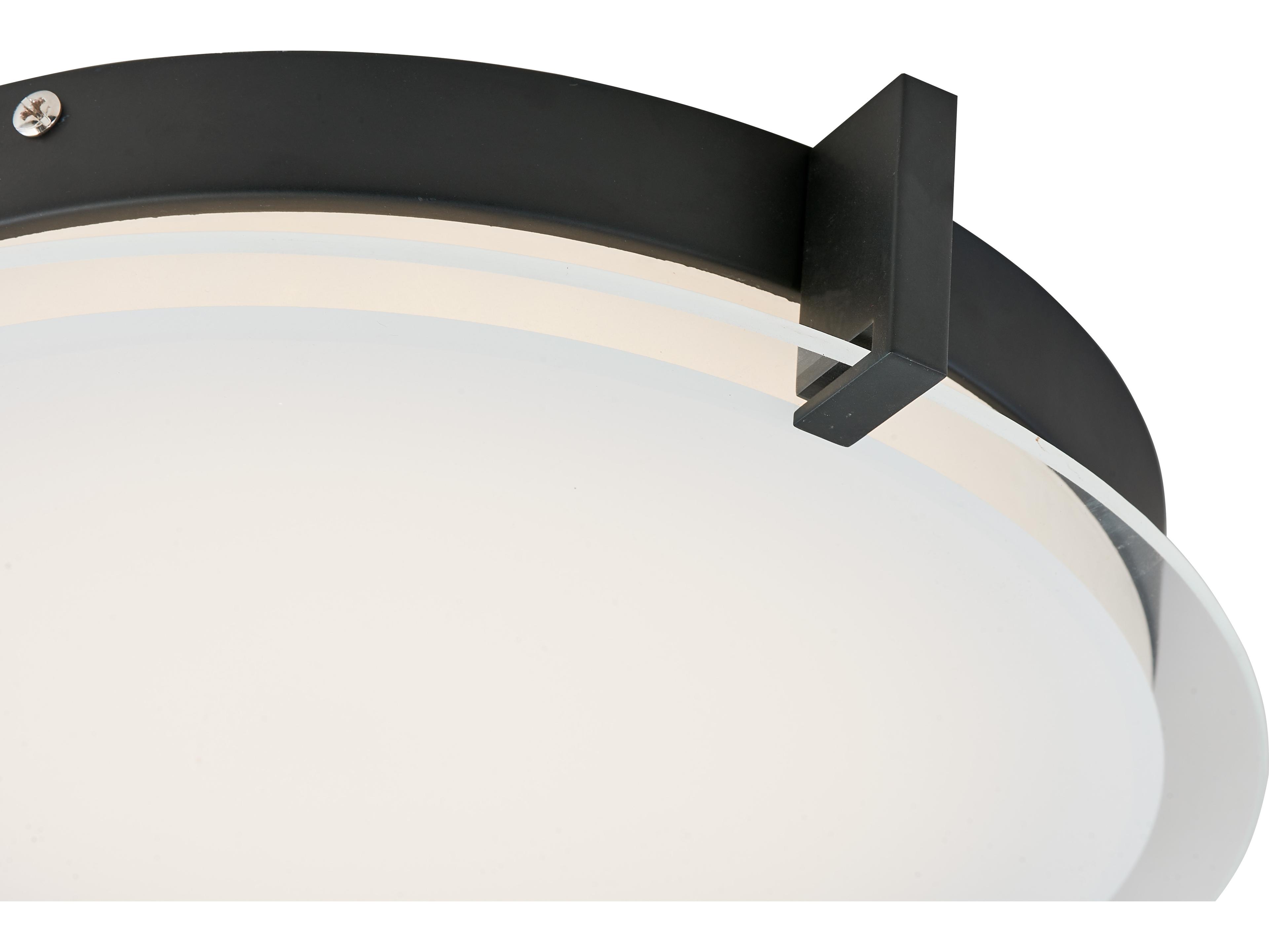 Abra Matrix 1-Light Black Round Flush Mount