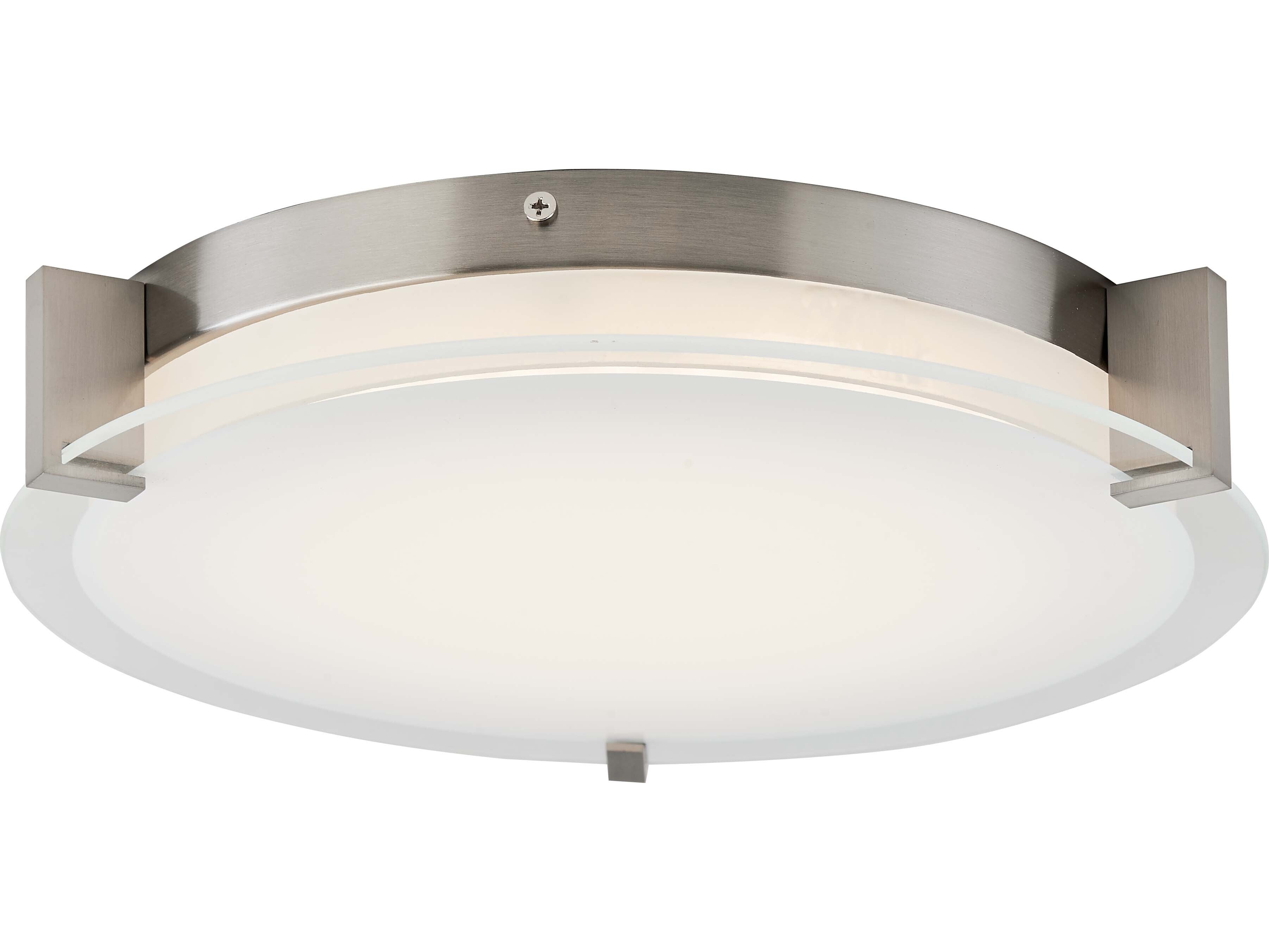 Abra Matrix 2-Light Brushed Nickel Round Flush Mount
