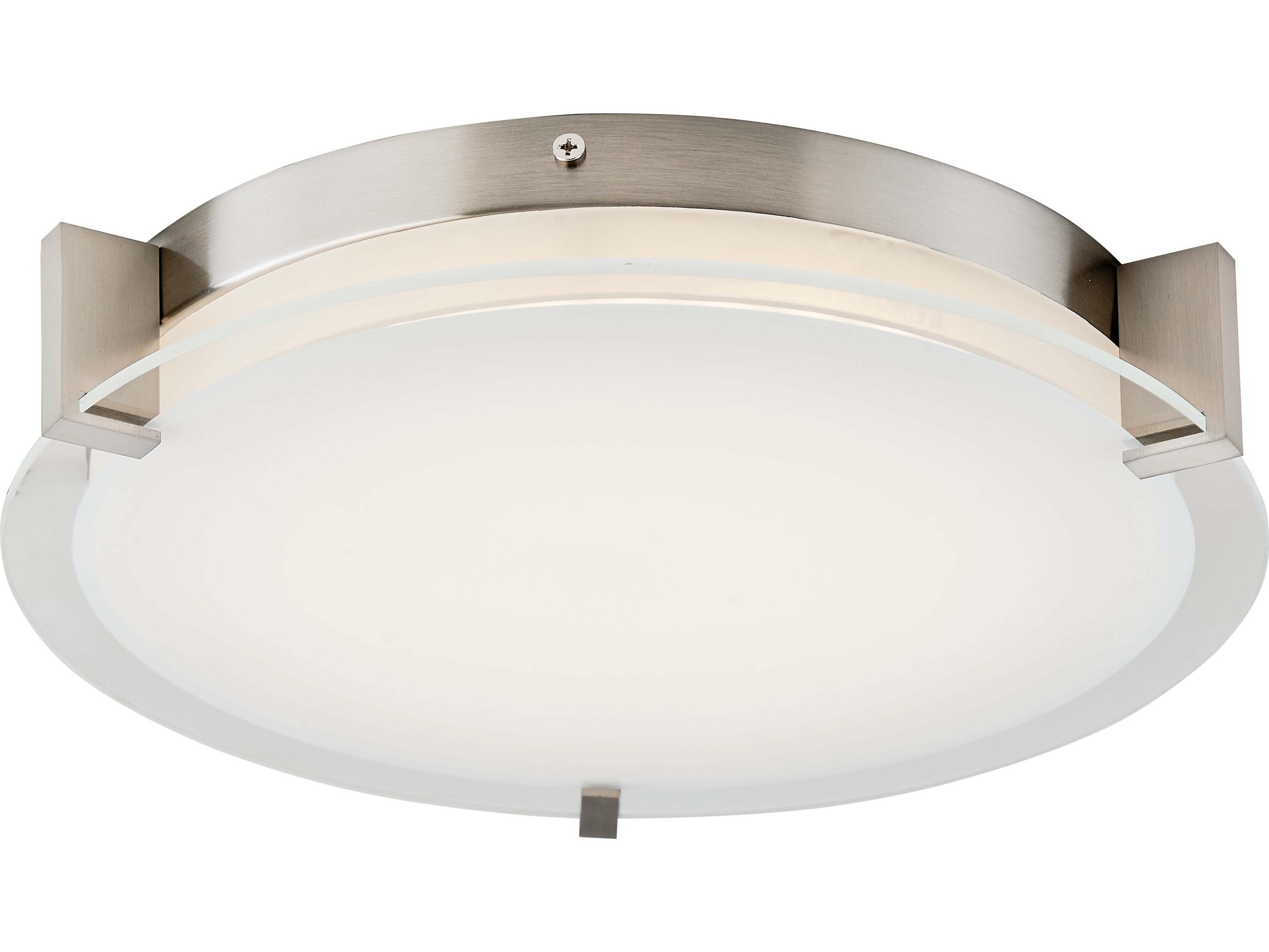 Abra Matrix 2-Light Brushed Nickel Round Flush Mount
