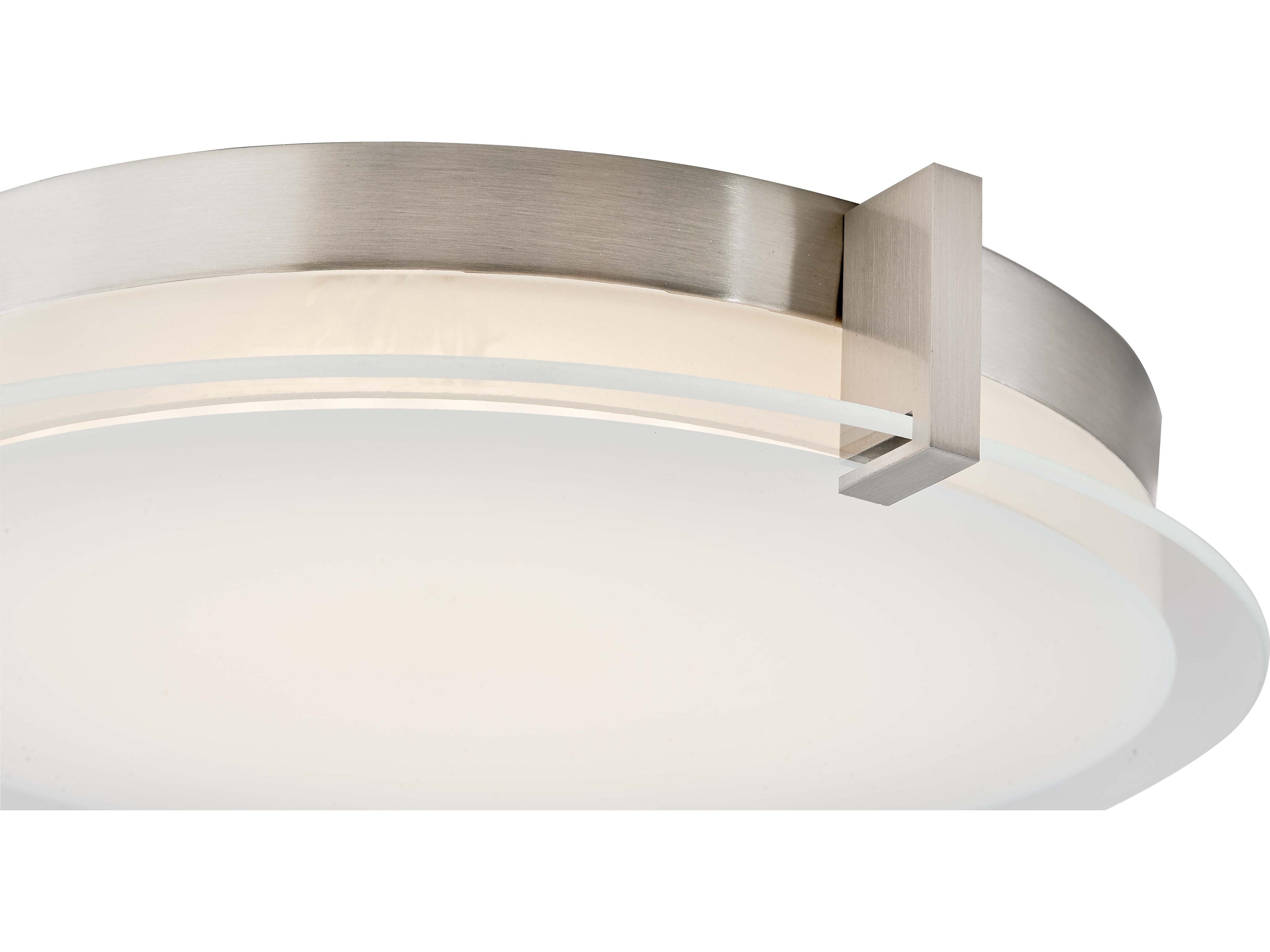 Abra Matrix 2-Light Brushed Nickel Round Flush Mount