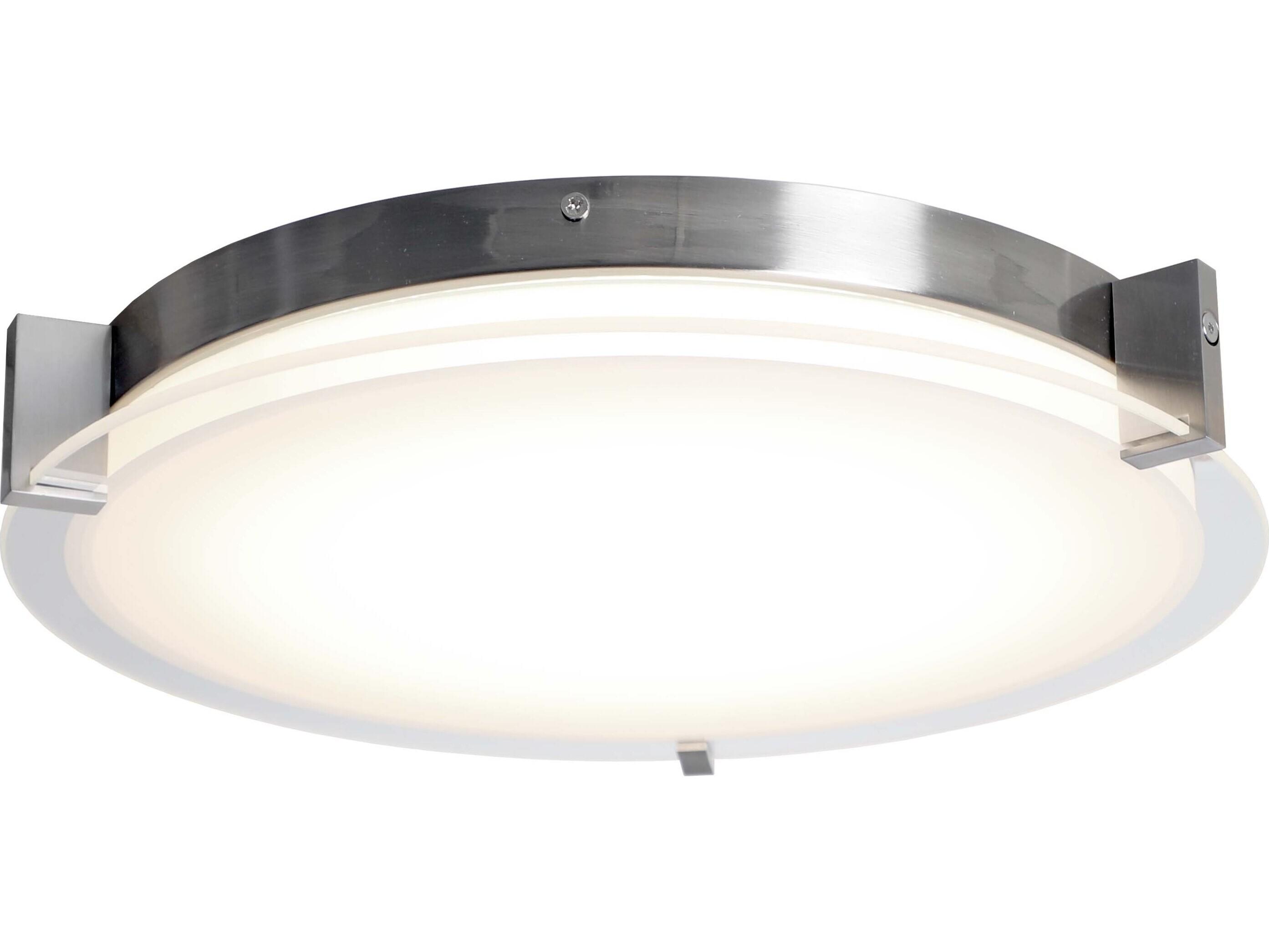 Abra Matrix 1-Light Brushed Nickel Round Flush Mount