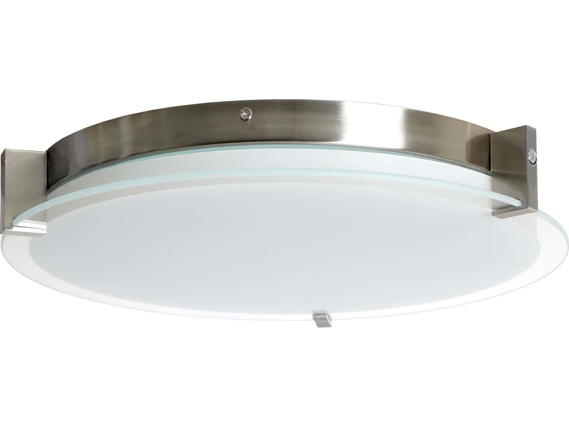 Abra Matrix 1-Light Brushed Nickel Round Flush Mount