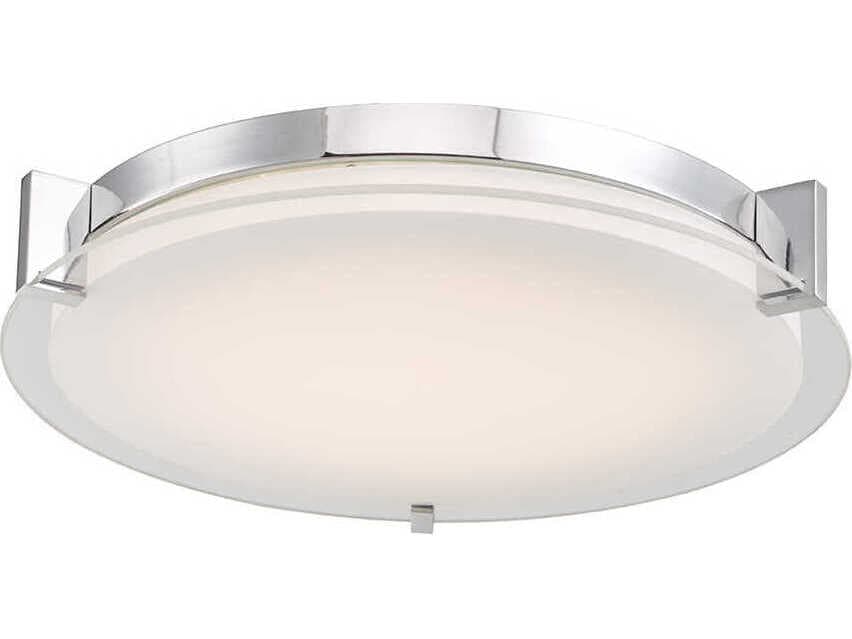Abra Matrix 1-Light Chrome Round Flush Mount
