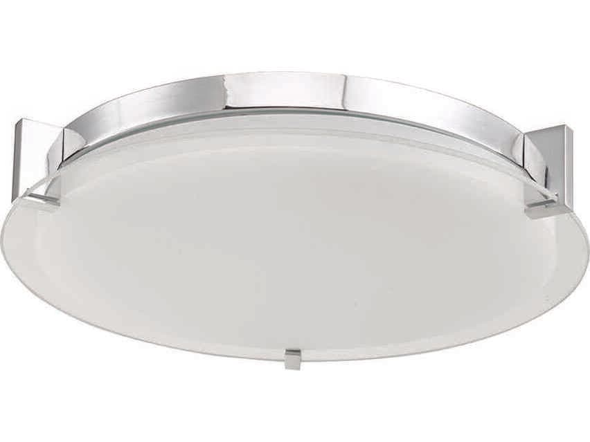 Abra Matrix 1-Light Chrome Round Flush Mount