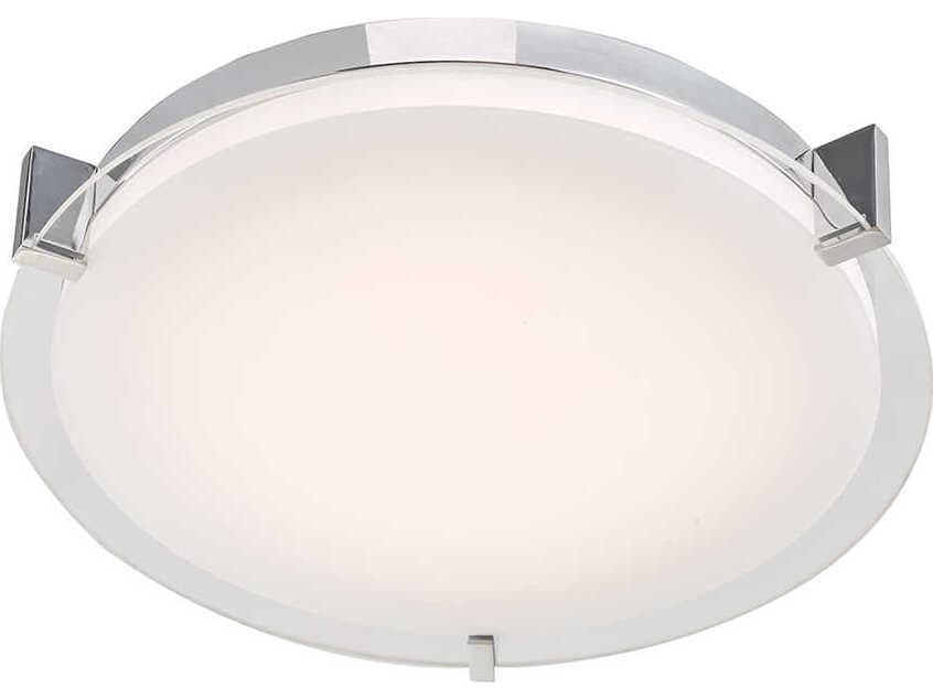 Abra Matrix 1-Light Chrome Round Flush Mount
