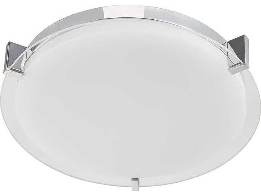 Abra Matrix 1-Light Chrome Round Flush Mount