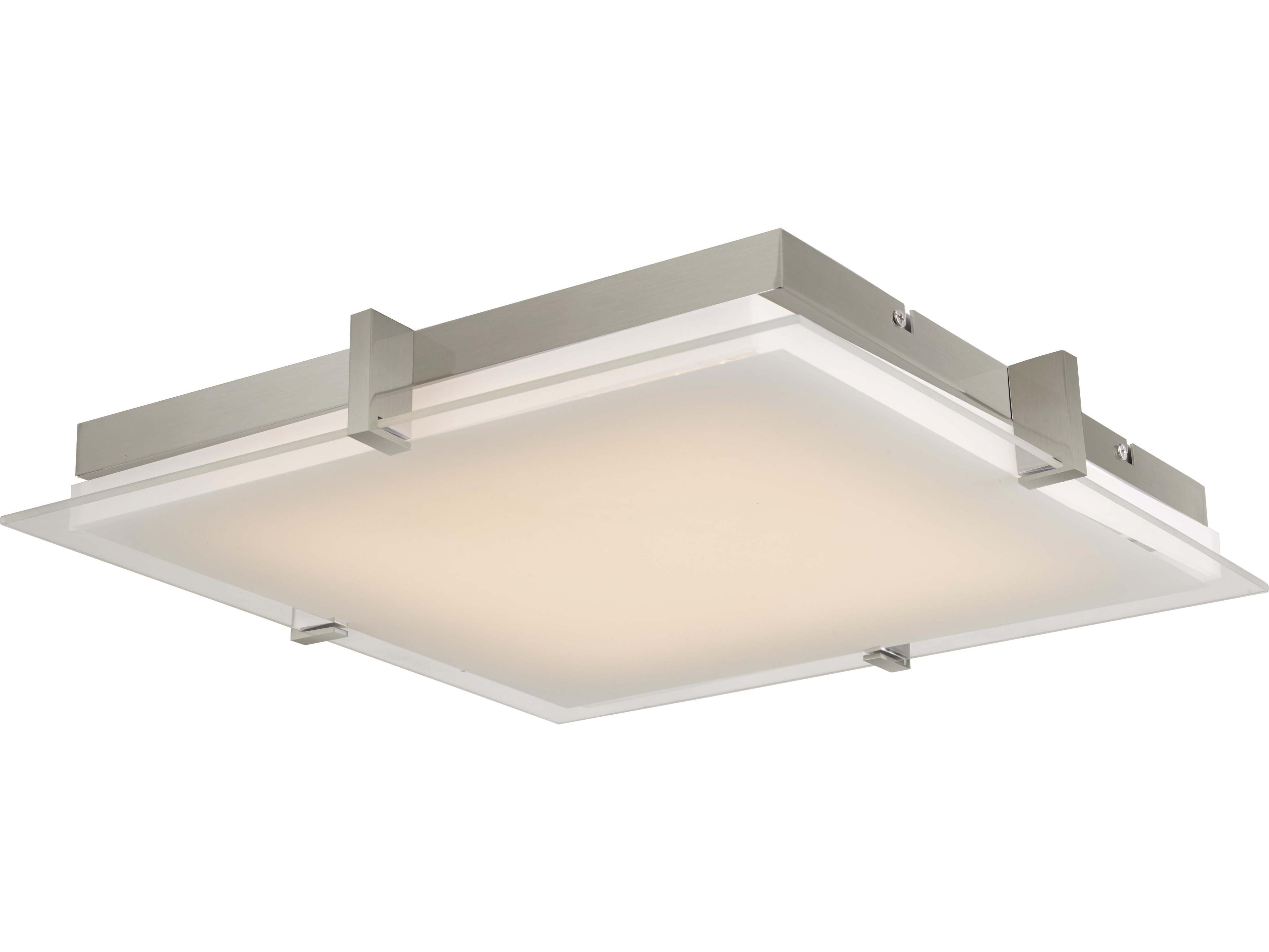 Abra Matrix 1-Light Brushed Nickel Flush Mount