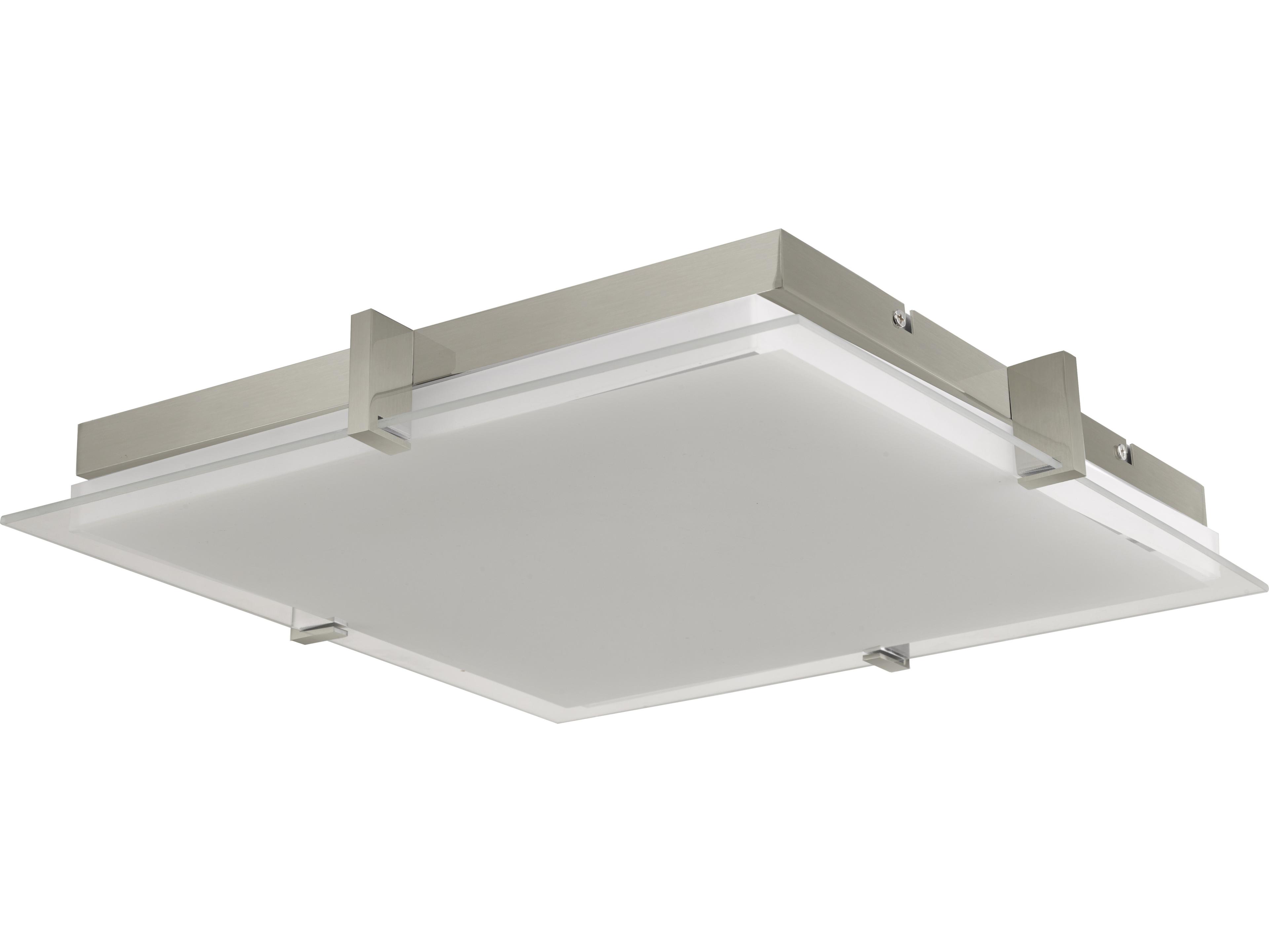 Abra Matrix 1-Light Brushed Nickel Flush Mount